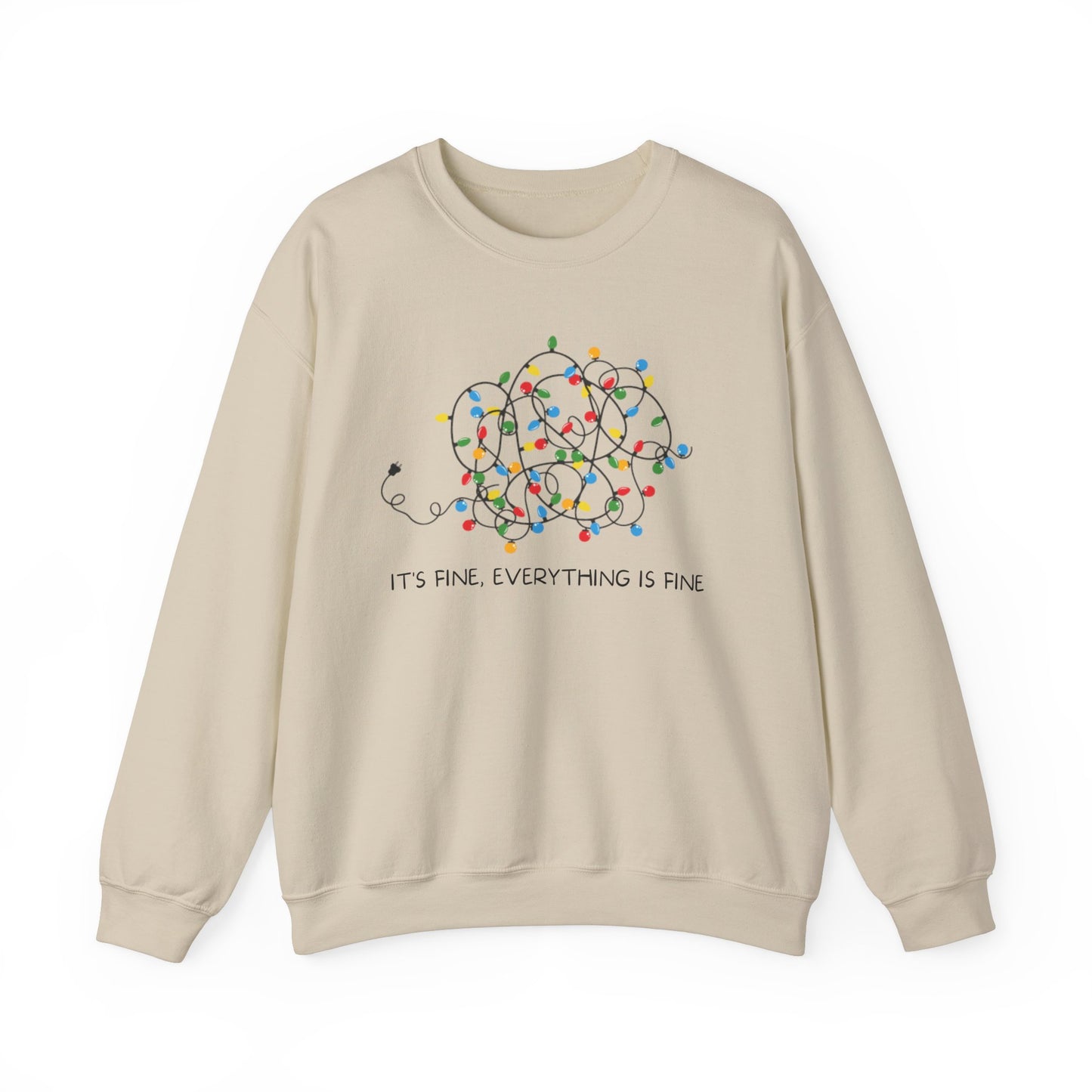 It's Fine, Everything is Fine, Christmas lights, Tangled lights, Christmas T-Shirt, Crewneck, Sweatshirt