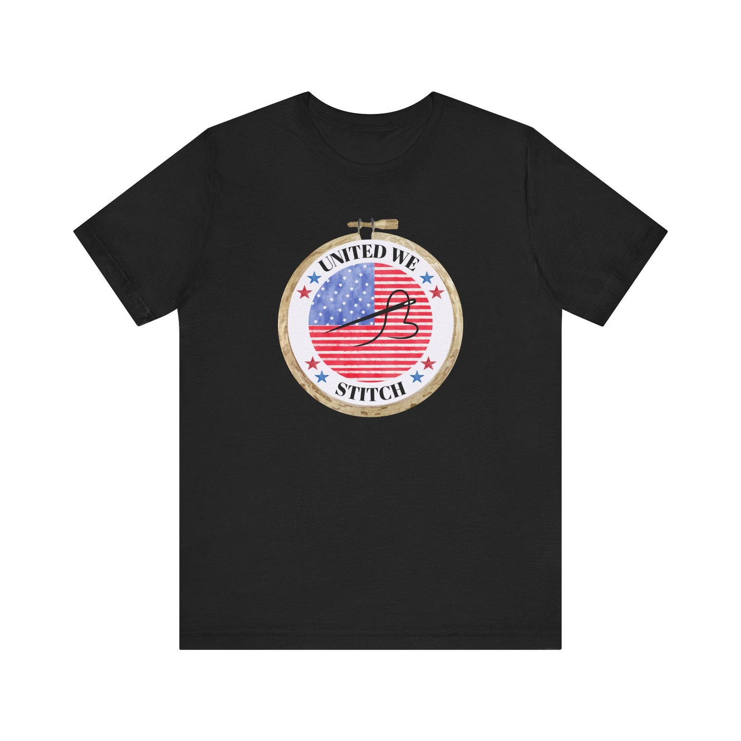 United We Stitch T-Shirt, Cross Stitch Shirt, 4th of July Stitchy Shirt