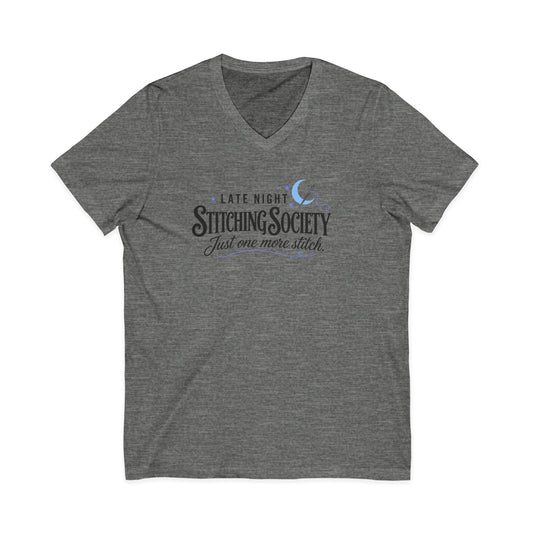 Stitching Society, Moon and Stars T-Shirt, V-Neck, Black Font