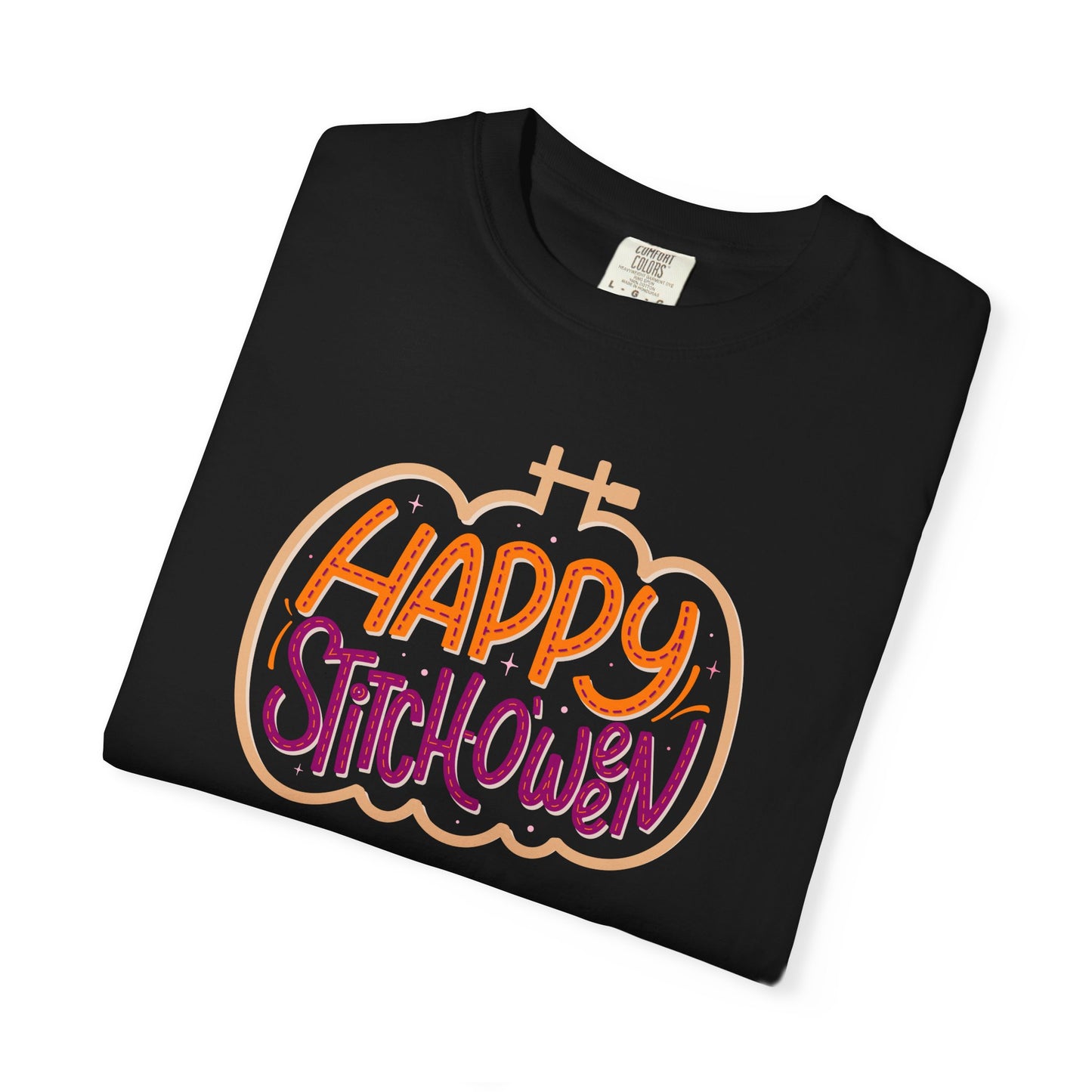 Happy Stitchoween T-Shirt, Witchy Apparel, Halloween, Gifts for Halloween Lovers, Comfort Colors T-Shirt