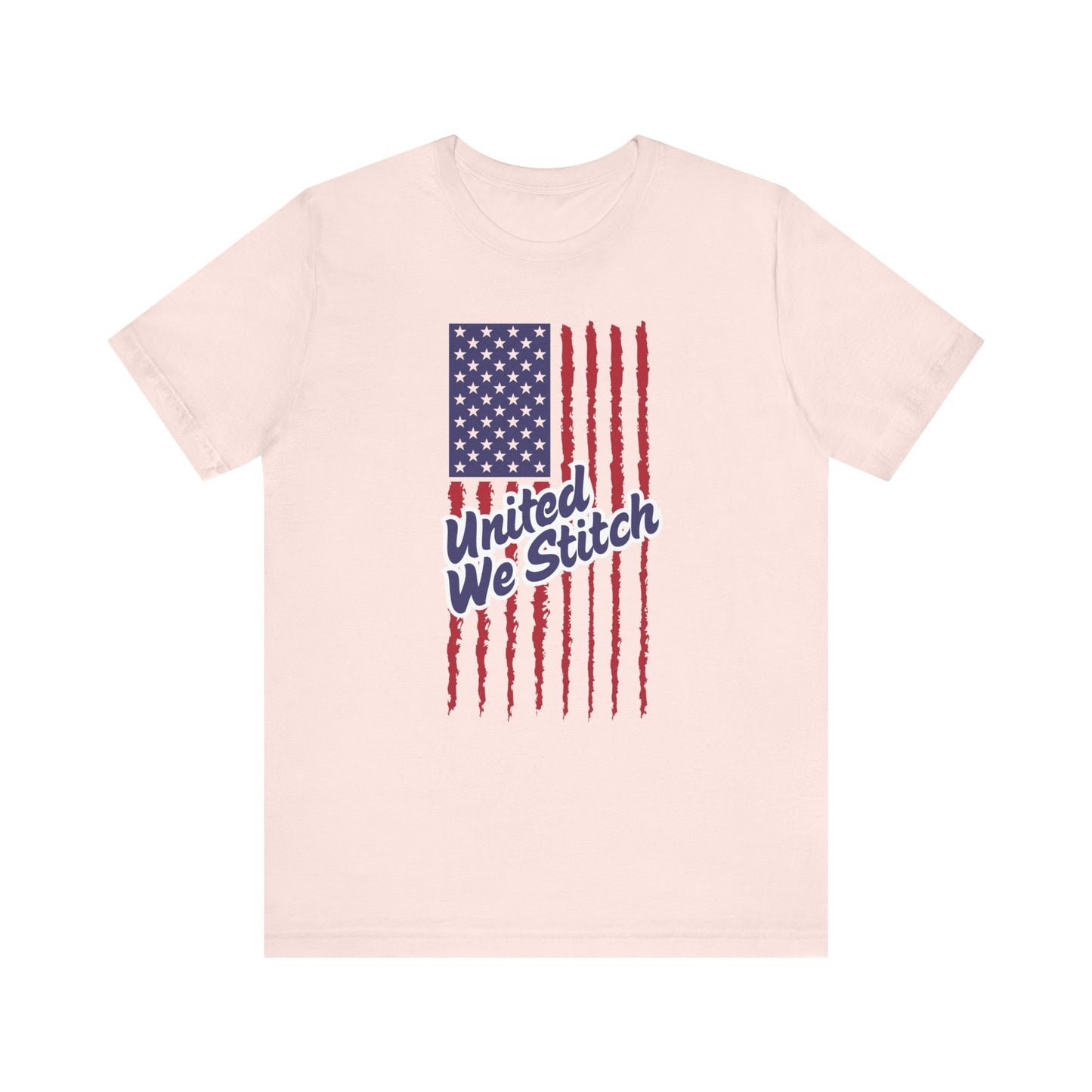 United We Stitch T-Shirt, 4th of July Tee, Independence Day, American Flag T-Shirt