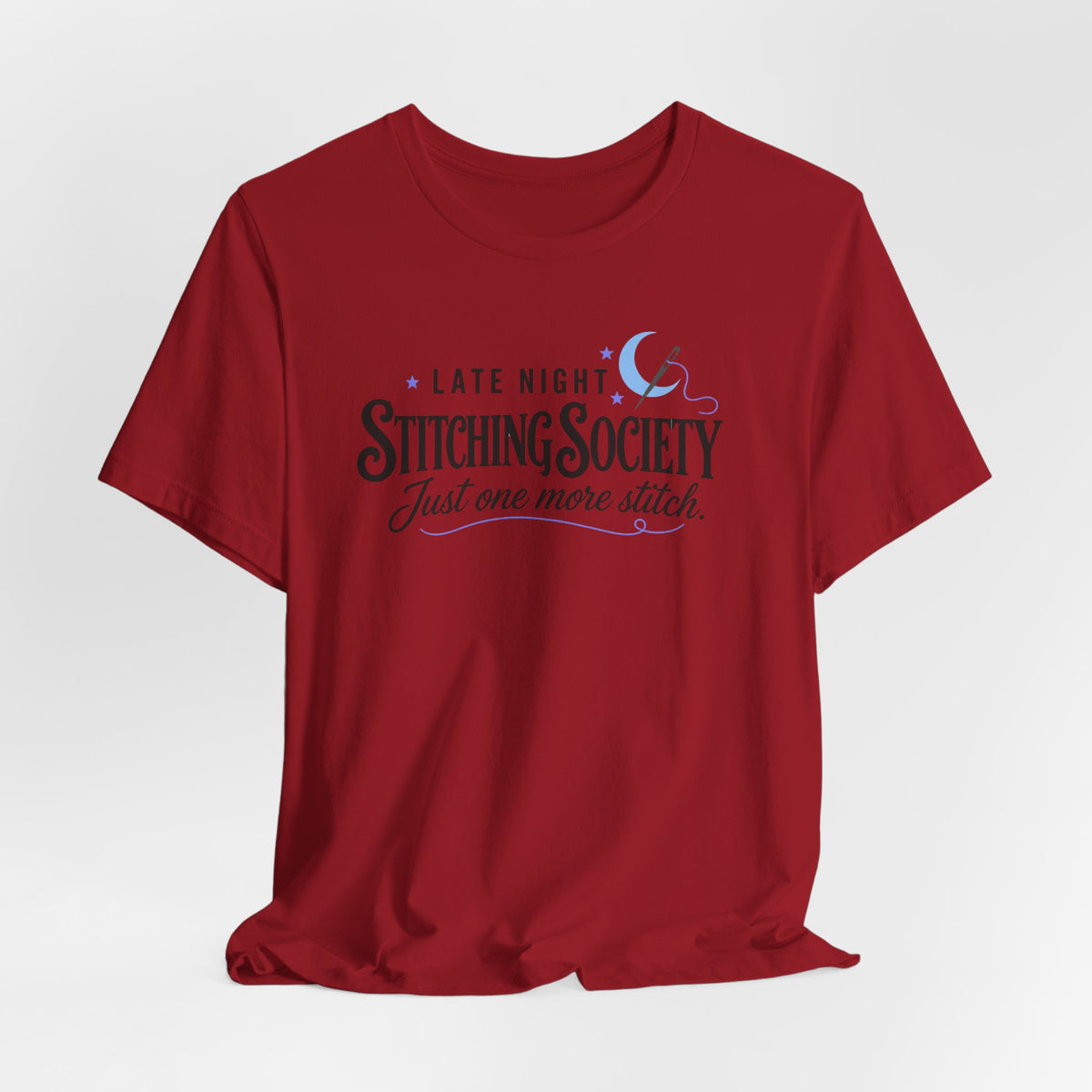 Stitching Society Moon and Stars Crewneck T-Shirt - Black Font