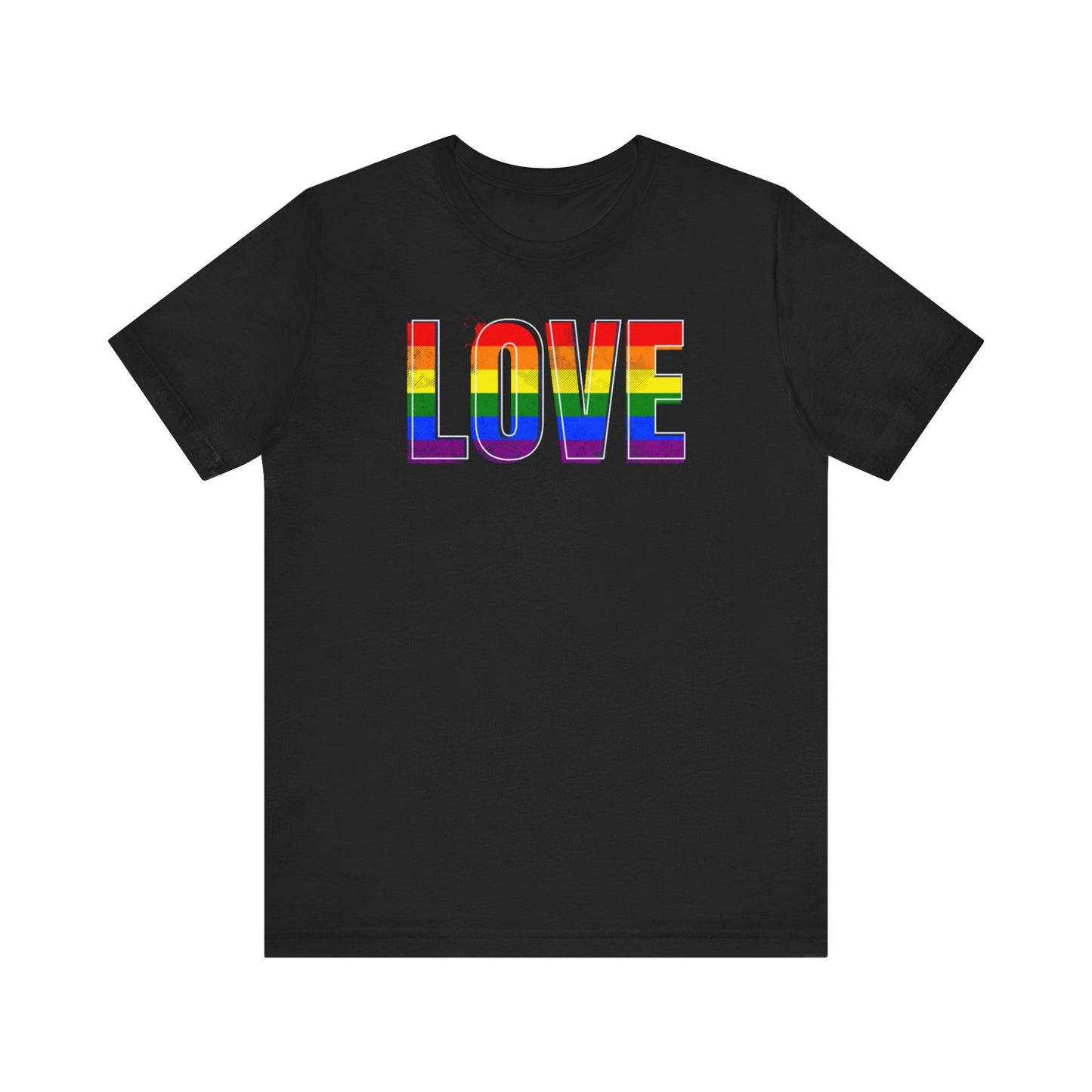 Rainbow Love Unisex Tee, Pride Shirt, Casual Wear, Gift for LGBTQ+ Supporters, Festival Apparel