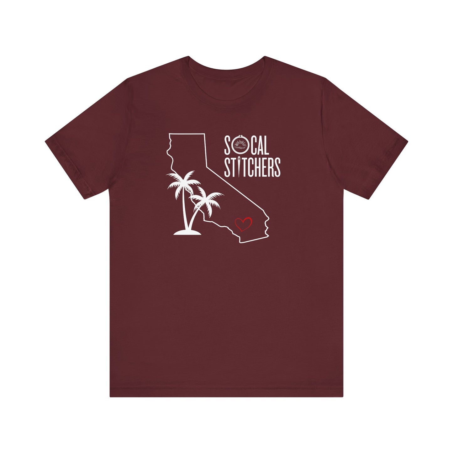 So Cal Stitchers, White Font, Unisex Jersey Short Sleeve Tee