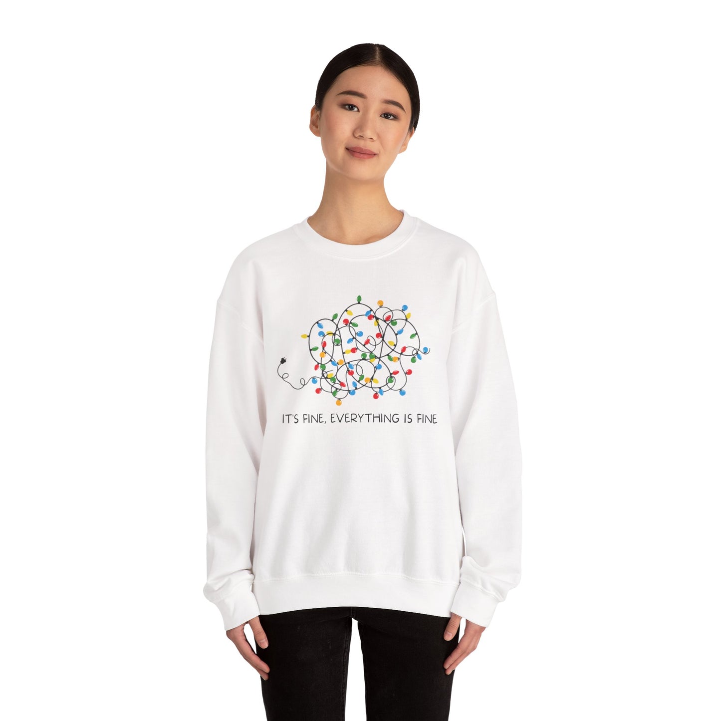 It's Fine, Everything is Fine, Christmas lights, Tangled lights, Christmas T-Shirt, Crewneck, Sweatshirt