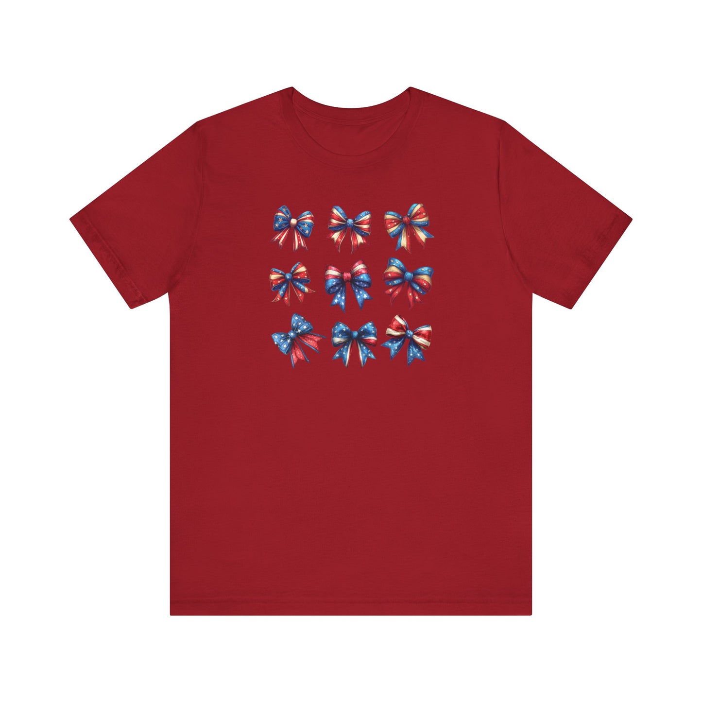 Patriotic Bows Tee, Unisex Jersey T-Shirt, 4th of July Shirt, Red White and Blue Top