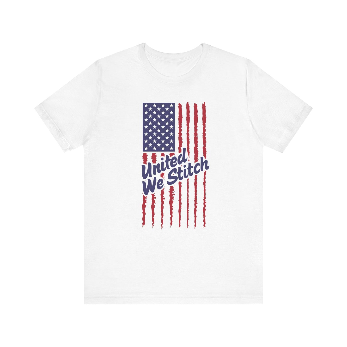United We Stitch T-Shirt, 4th of July Tee, Independence Day, American Flag T-Shirt