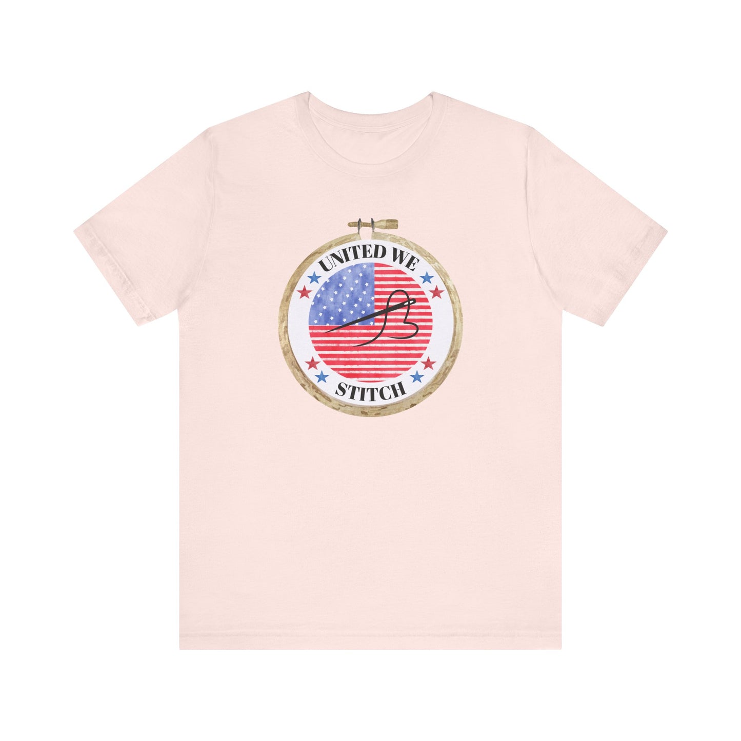 United We Stitch T-Shirt, Cross Stitch Shirt, 4th of July Stitchy Shirt