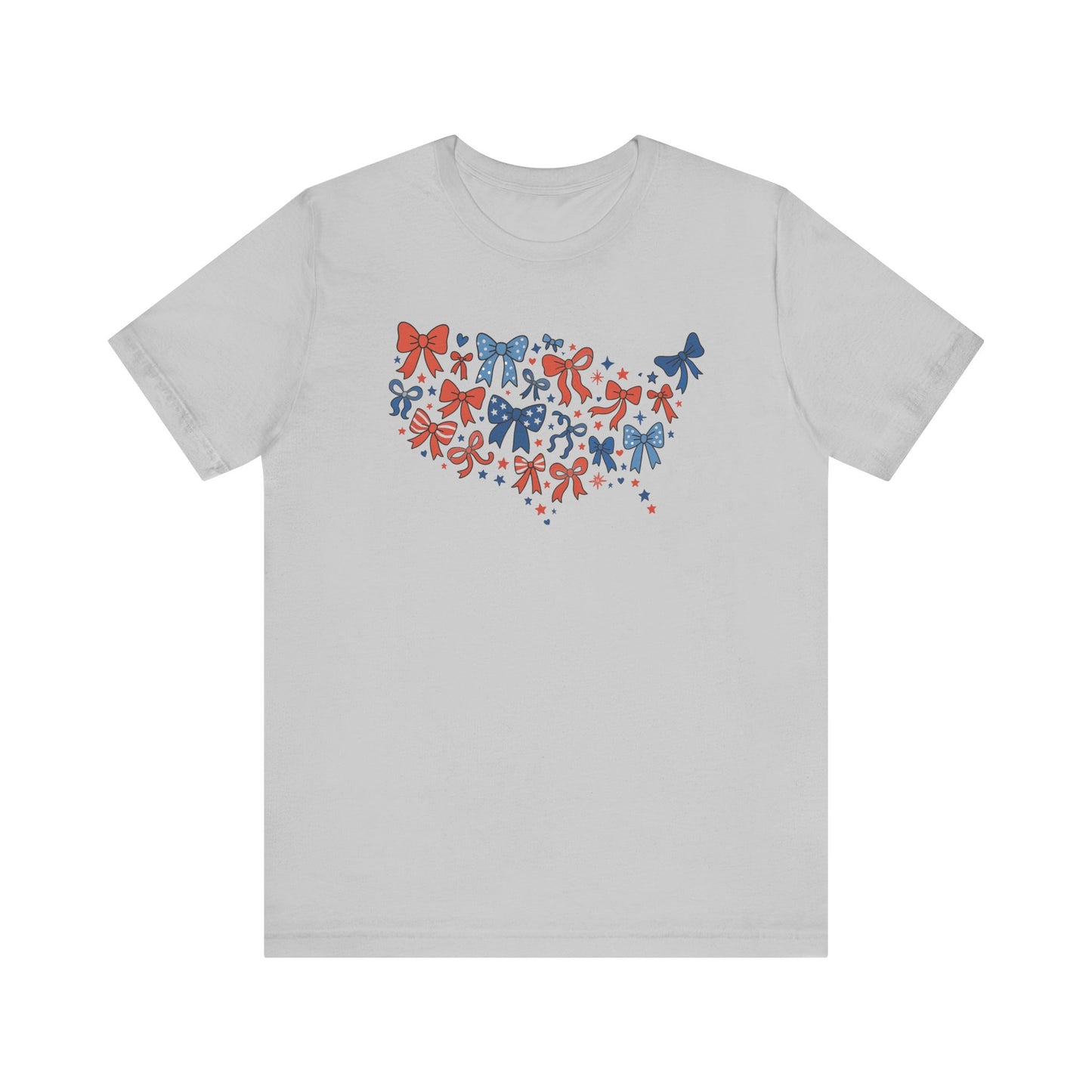 Patriotic Bow Graphic Tee, Summer Fashion, 4th of July Shirt, Gift for Her, Fun Casual Wear