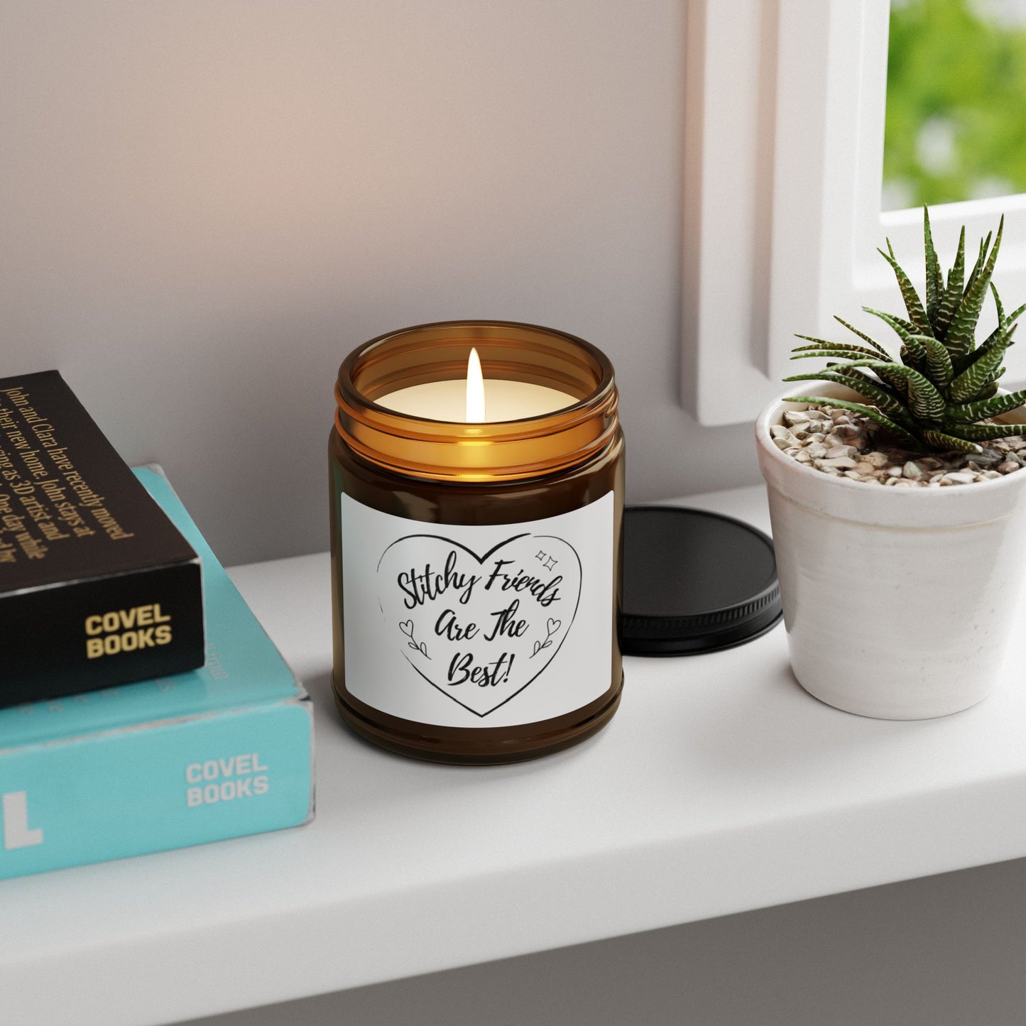 Stitchy Friends Are The Best, Scented Soy Candle, Relaxing Fragrance for Home Decor, Gift for Crafters, Calming Aromatherapy