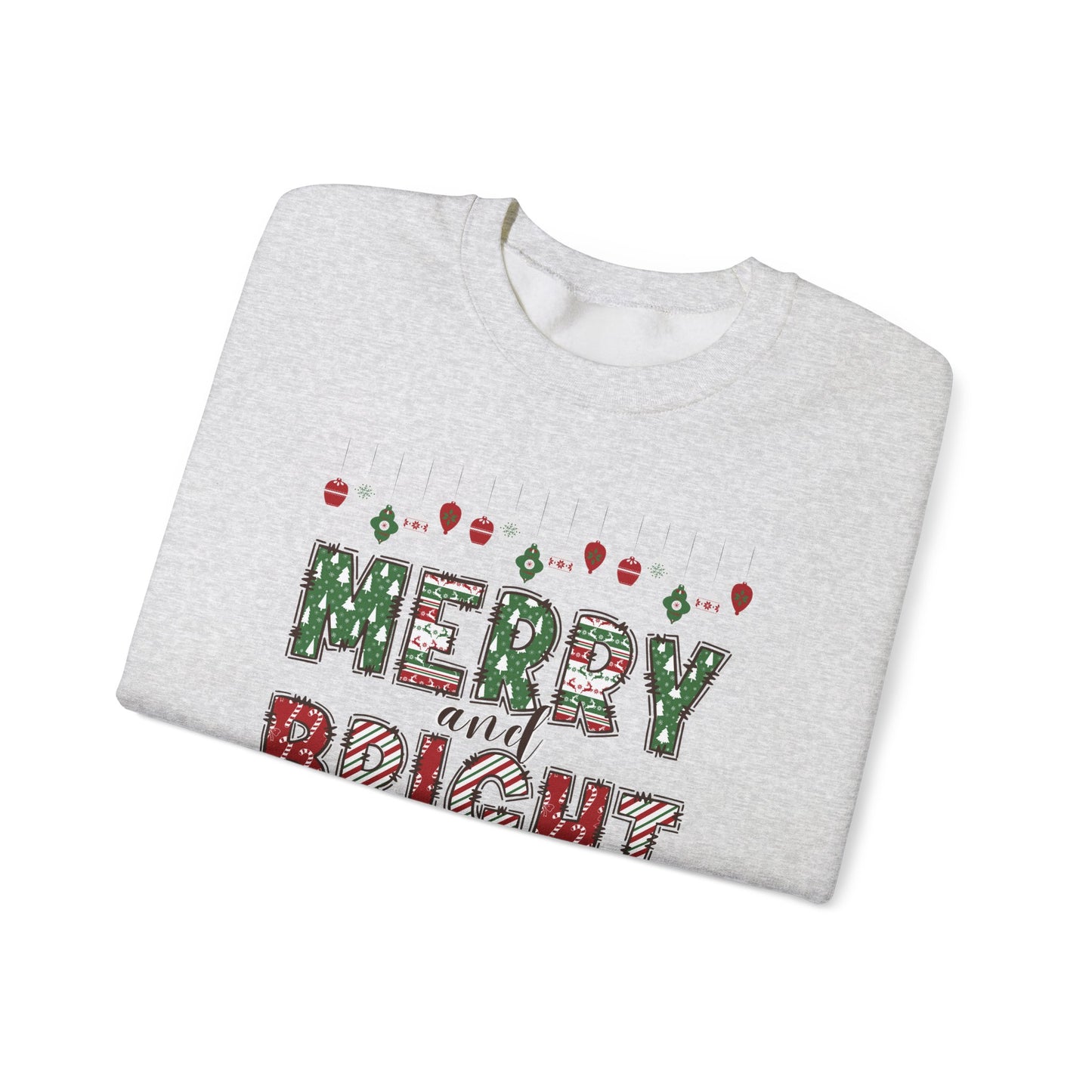 Christmas T-Shirt, Merry and Bright. Crewneck, Sweatshirt