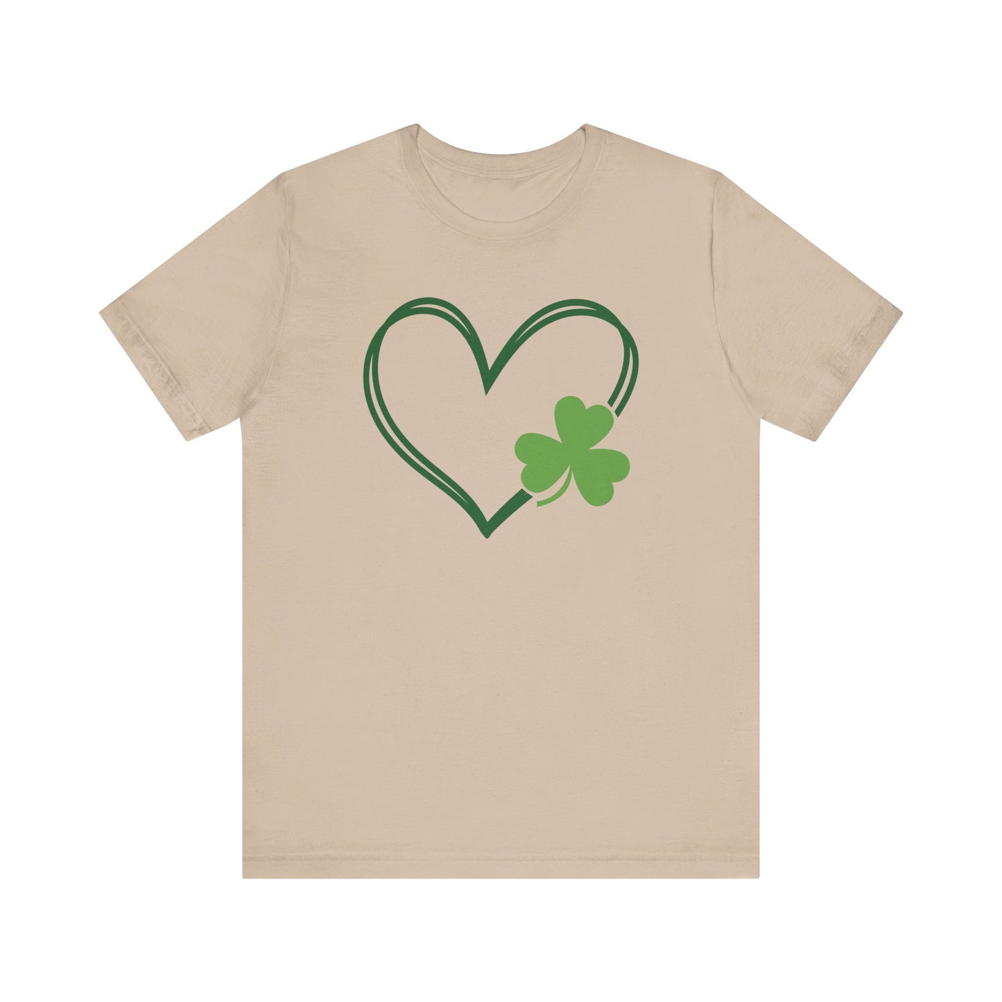 St. Patrick's Day, Shamrock, Love, Heart, Outline, Lucky, Green, T-Shirt, Unisex