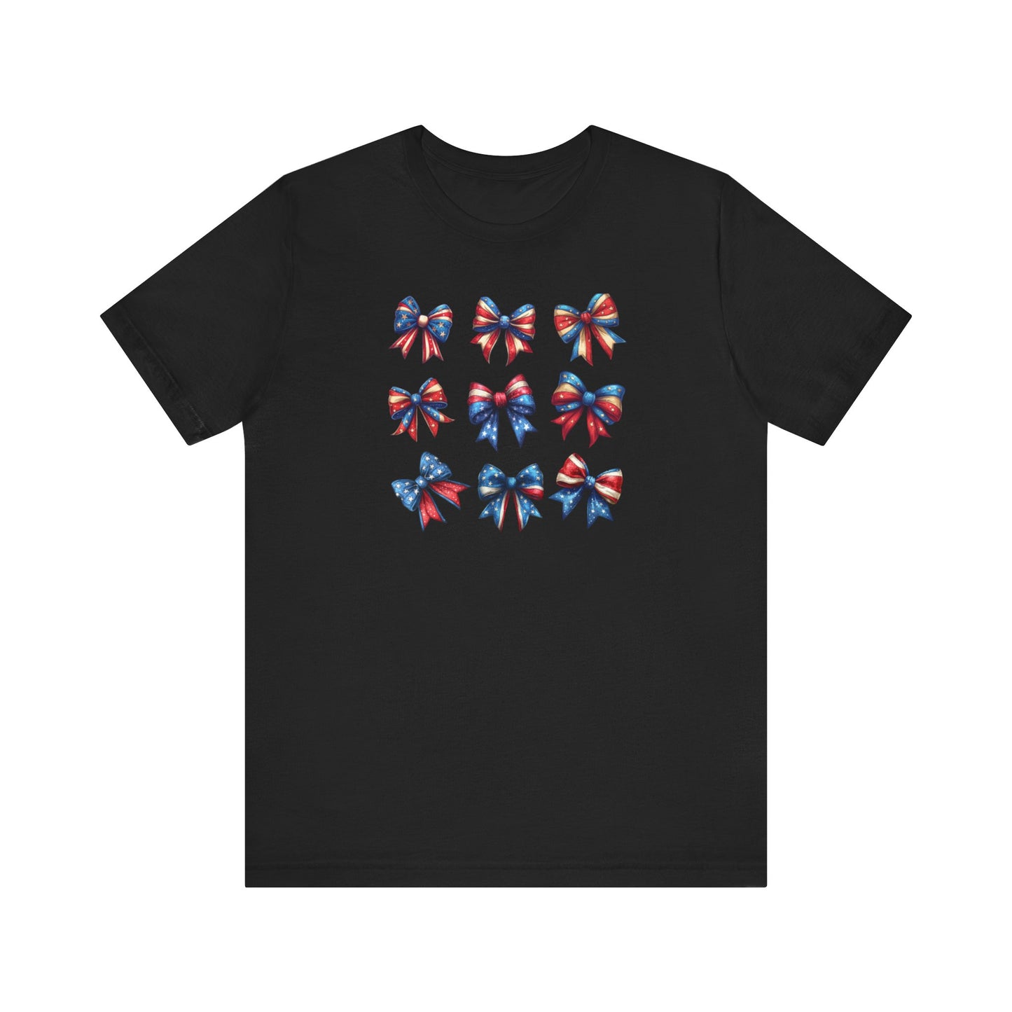 Patriotic Bows Tee, Unisex Jersey T-Shirt, 4th of July Shirt, Red White and Blue Top