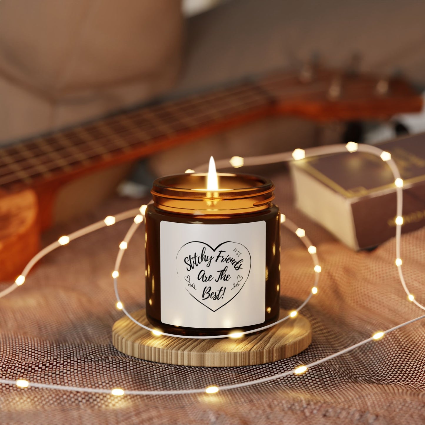 Stitchy Friends Are The Best, Scented Soy Candle, Relaxing Fragrance for Home Decor, Gift for Crafters, Calming Aromatherapy