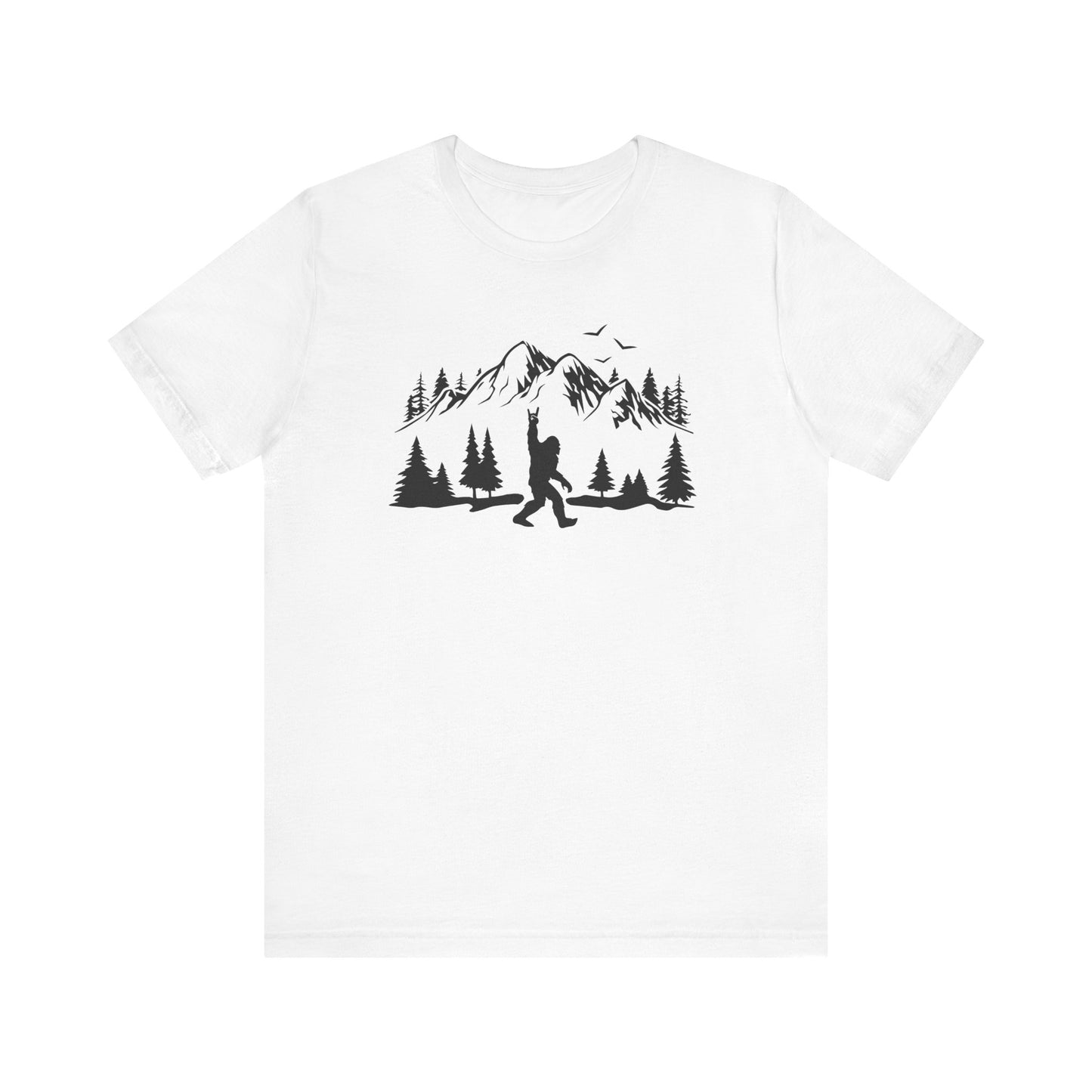 Bigfoot, Peace, Mountains, Unisex Short Sleeve Tee