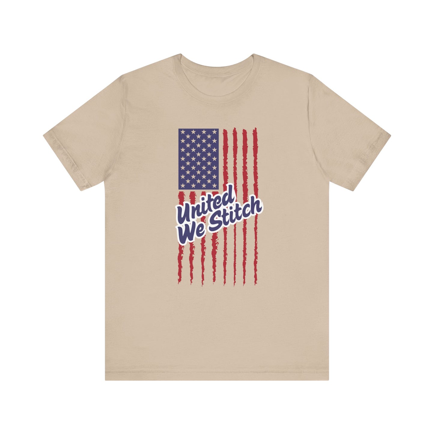 United We Stitch T-Shirt, 4th of July Tee, Independence Day, American Flag T-Shirt