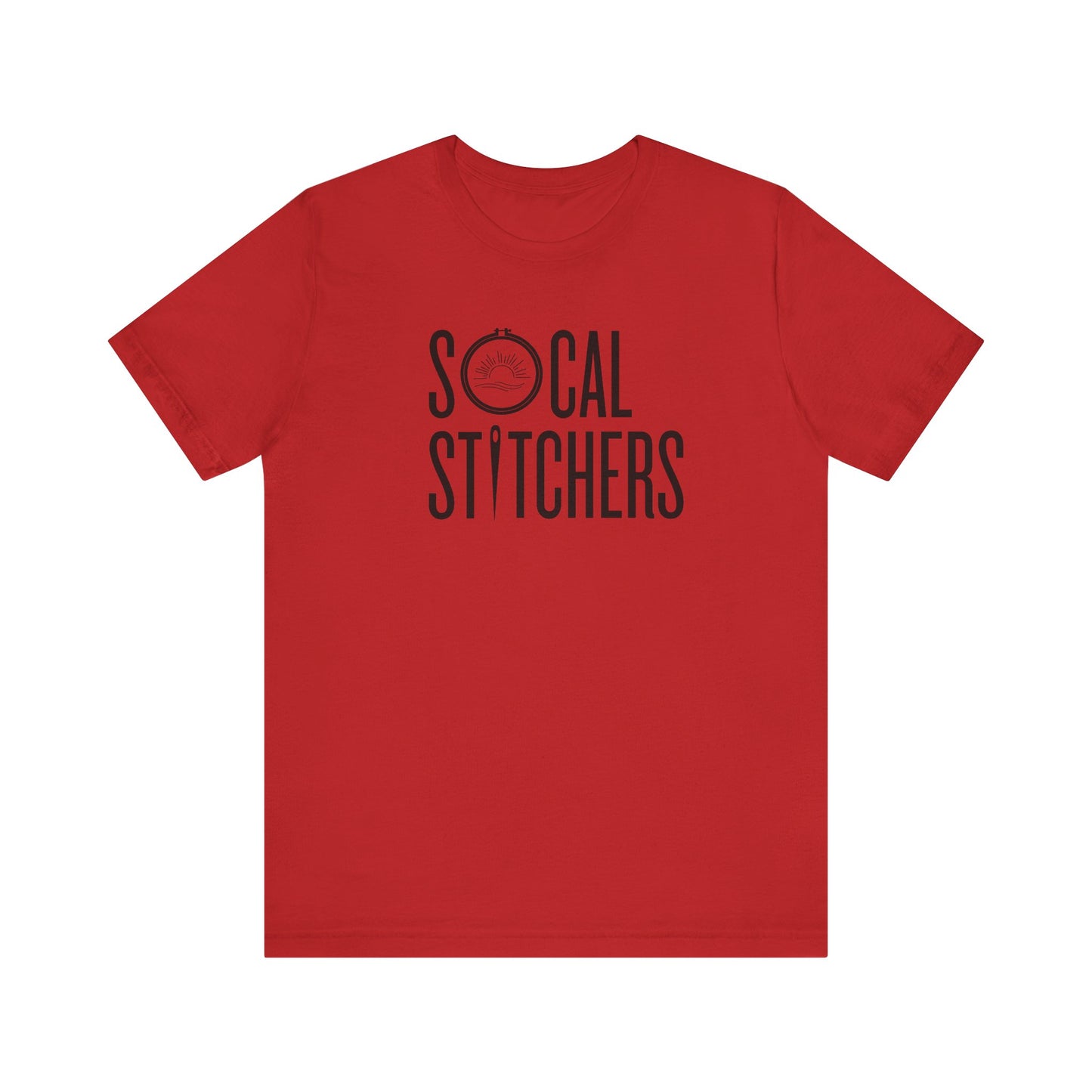So Cal Stitchers, Black Font, Unisex Jersey Short Sleeve Tee