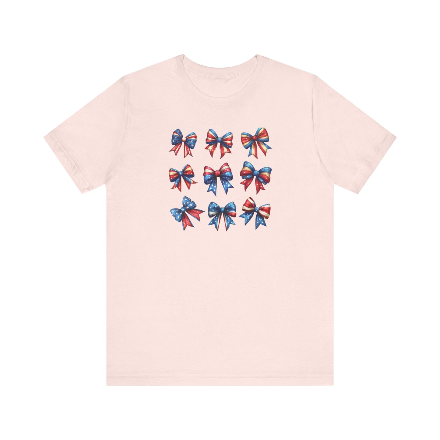 Patriotic Bows Tee, Unisex Jersey T-Shirt, 4th of July Shirt, Red White and Blue Top