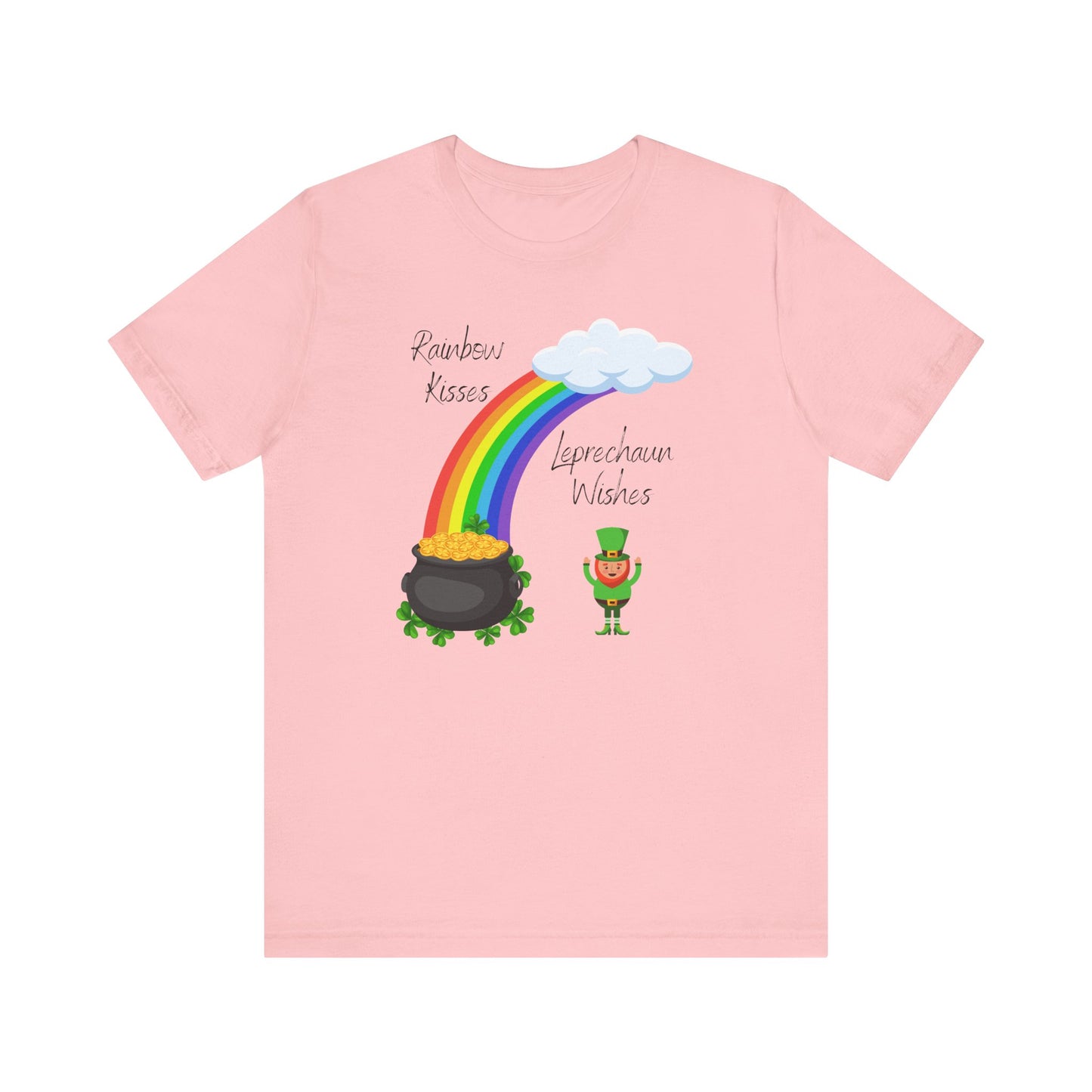 St. Patrick's Day, Rainbow, Leprechaun, Pot of Gold, Wishes, Kisses, Love, Lucky, T-Shirt, Unisex
