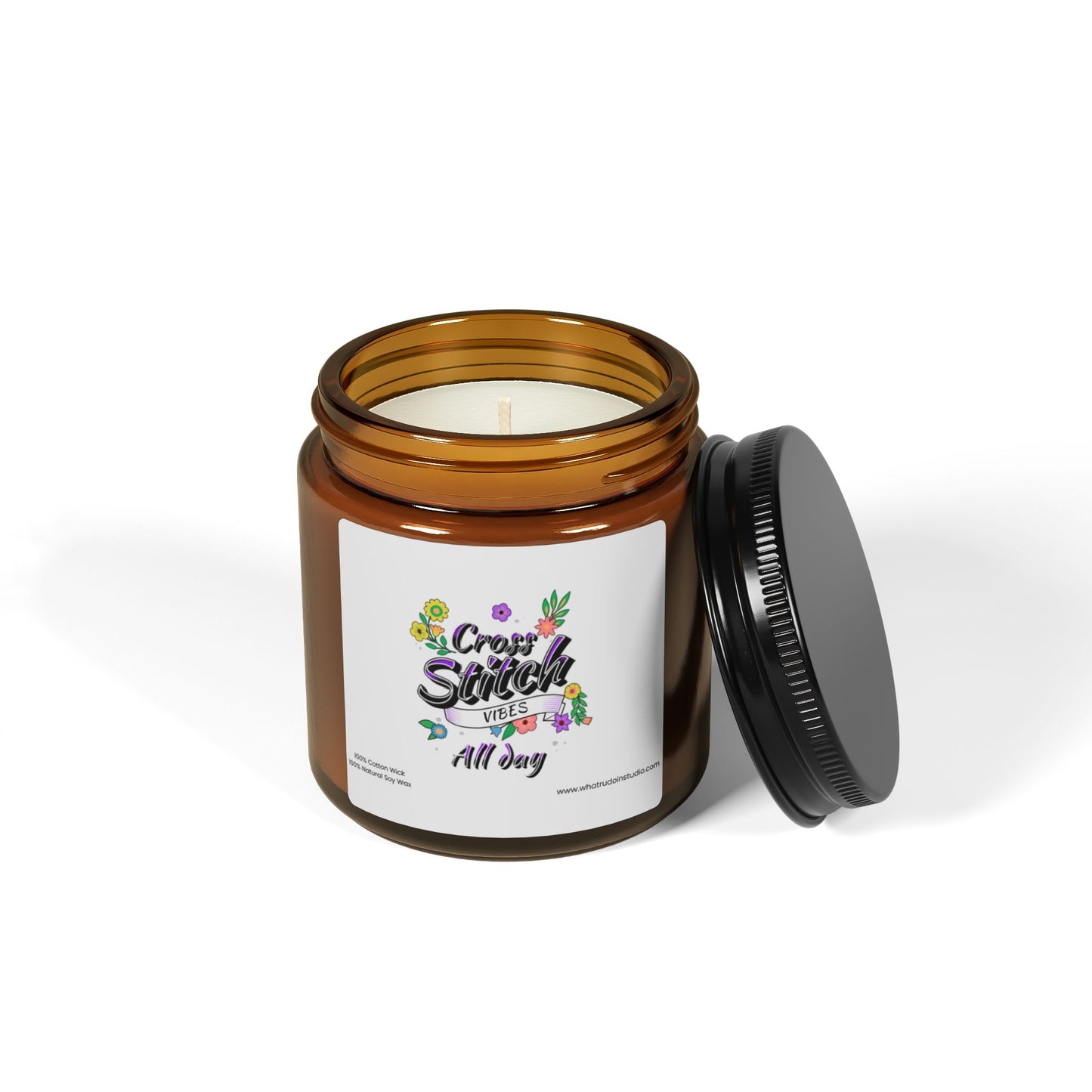 Cross Stitch Vibes All Day Scented or Unscented Soy Candle, Cross Stitch Candle, Stitchy Candle Gift