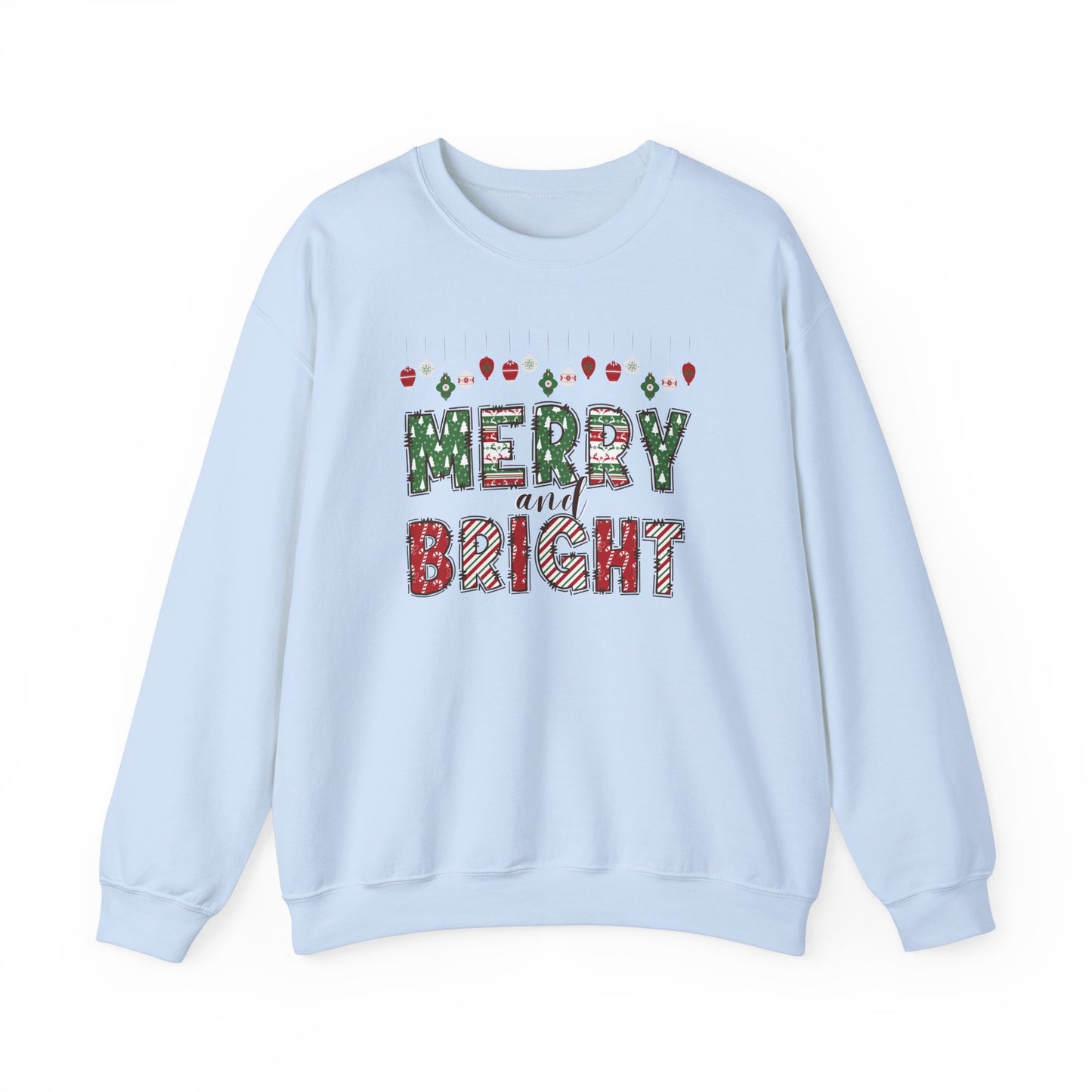 Christmas T-Shirt, Merry and Bright. Crewneck, Sweatshirt