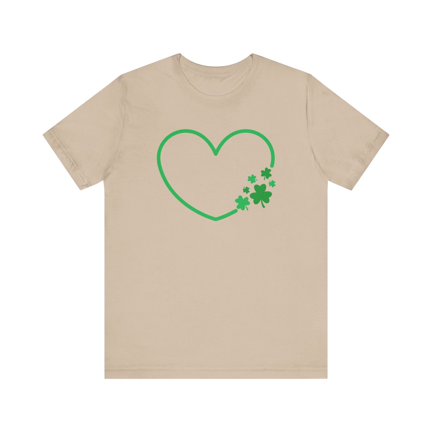 St. Patrick's Day, Shamrock, Heart, Outline, Lucky, Green, T-Shirt, Unisex