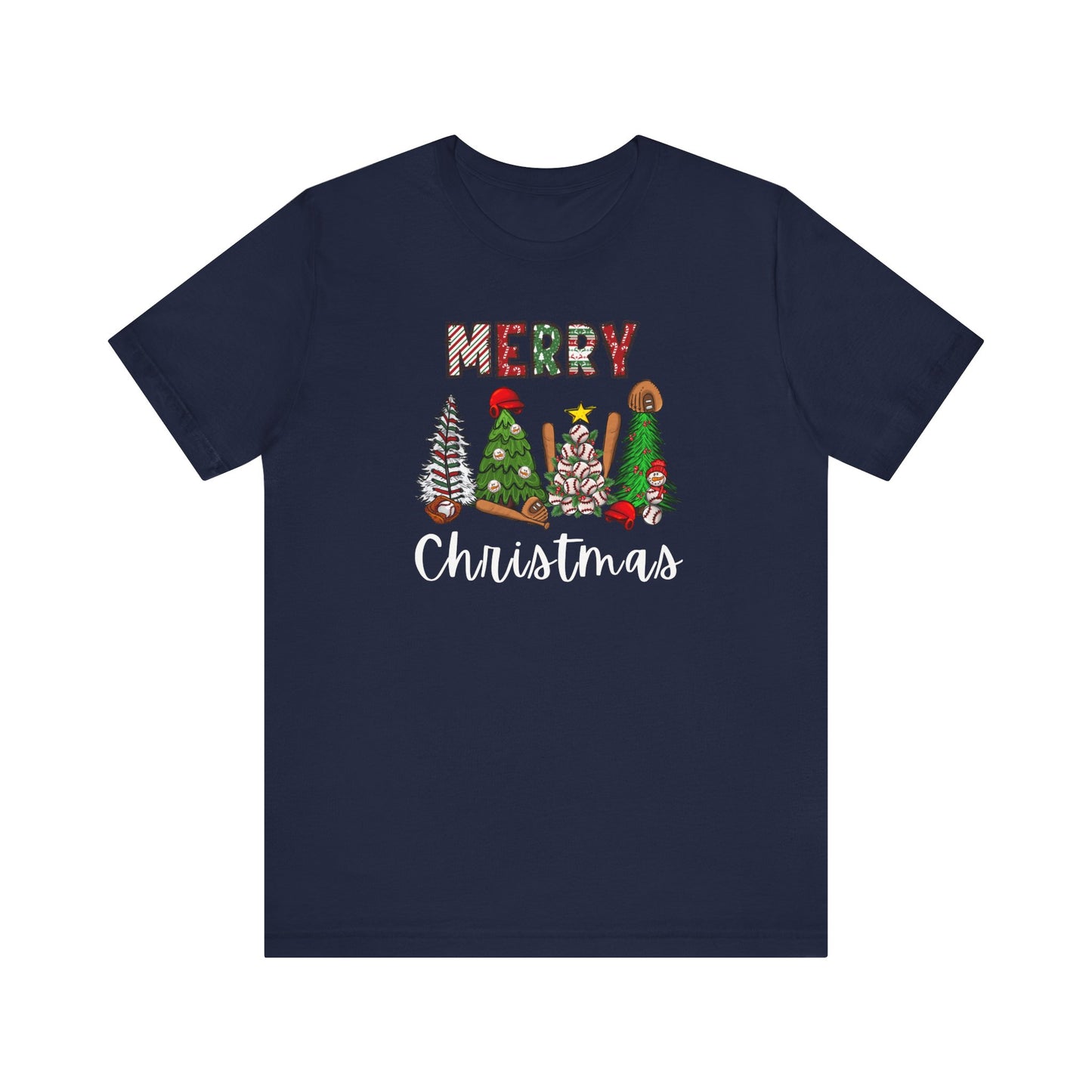 Merry Christmas, Baseball Trees, Baseball, T-Shirt, Holiday, Christmas, T-Shirt, Unisex, Jersey, Short Sleeve