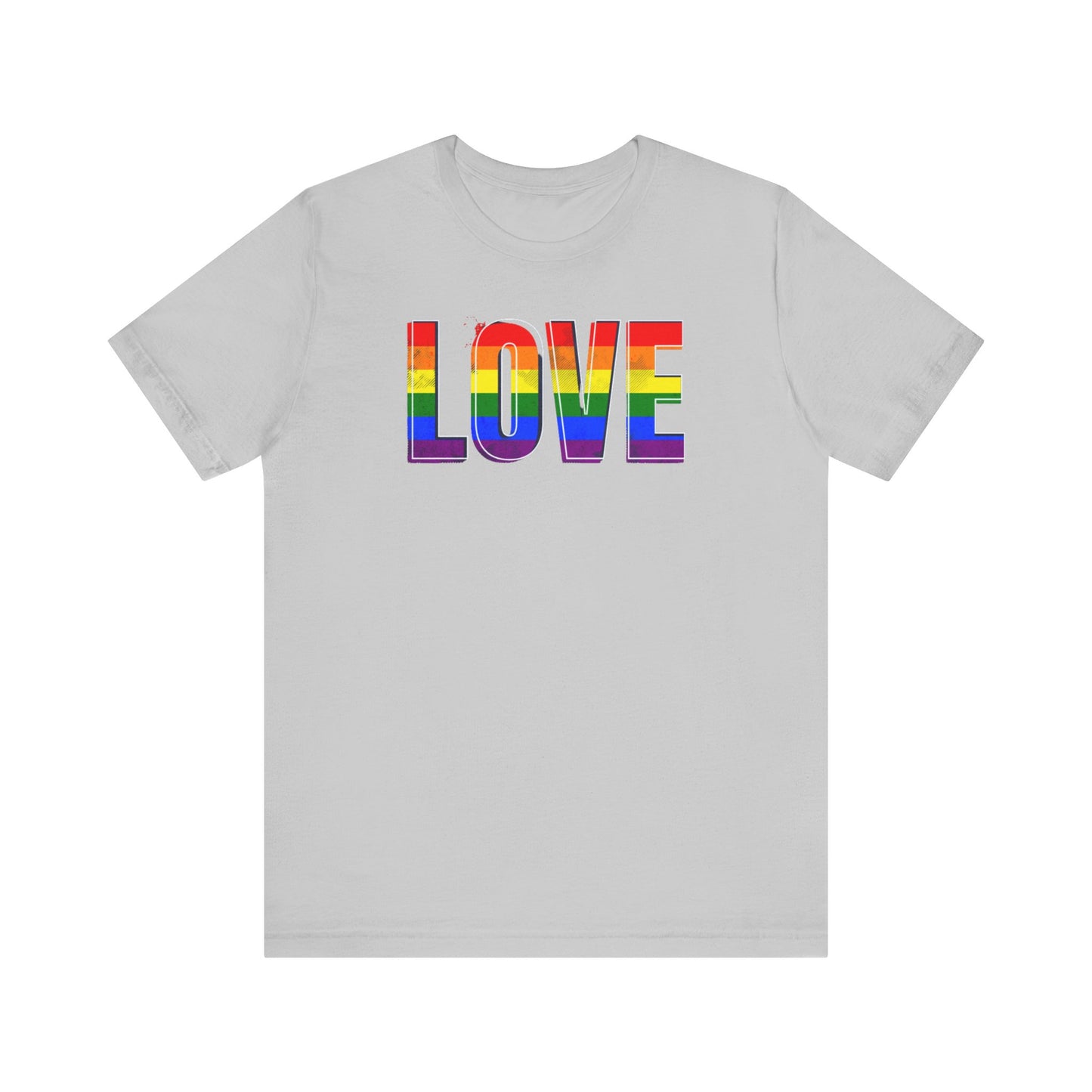 Rainbow Love Unisex Tee, Pride Shirt, Casual Wear, Gift for LGBTQ+ Supporters, Festival Apparel