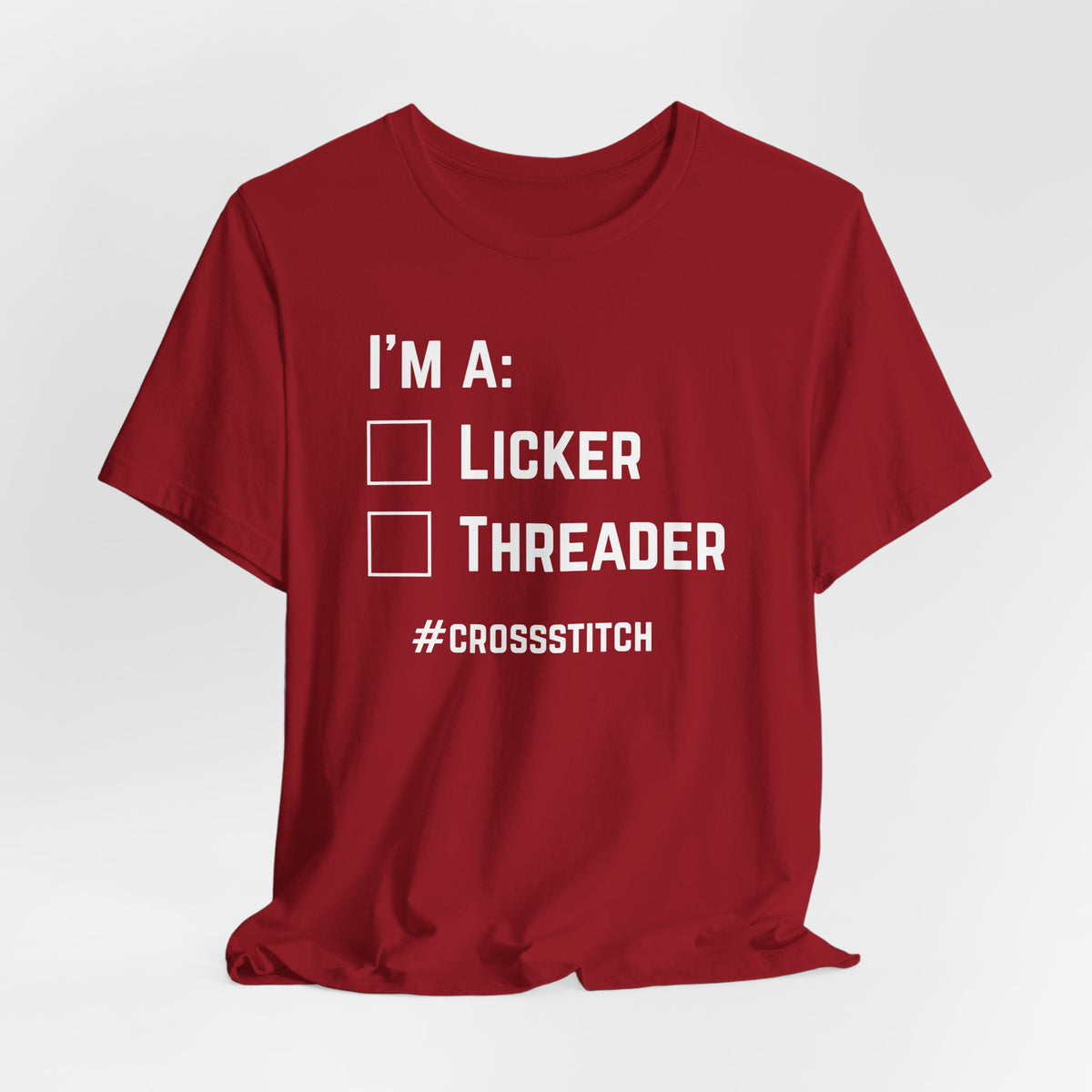 I'm A: Licker, Threader Crewneck Checkbox Tee