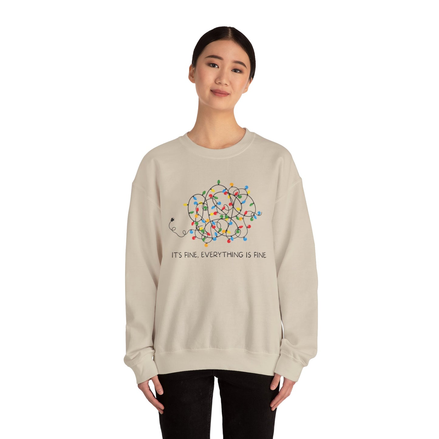 It's Fine, Everything is Fine, Christmas lights, Tangled lights, Christmas T-Shirt, Crewneck, Sweatshirt