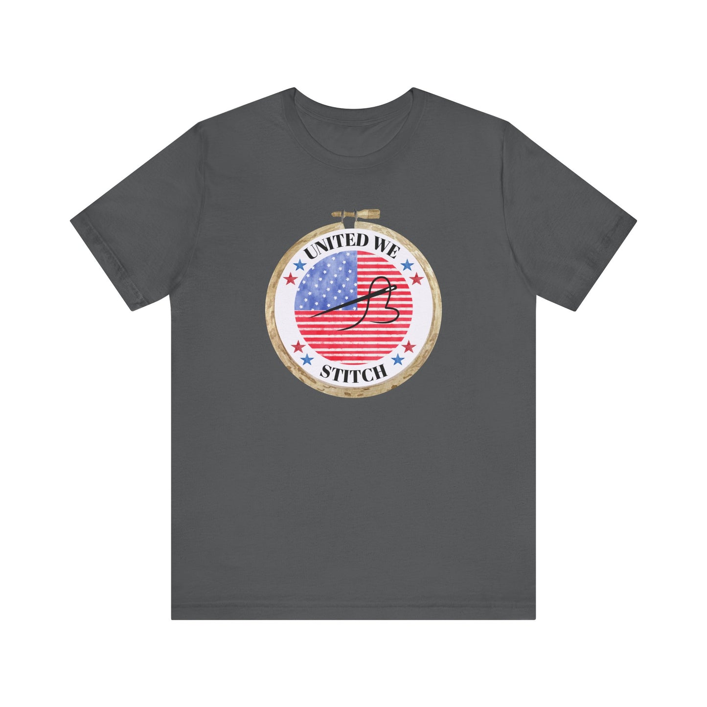 United We Stitch T-Shirt, Cross Stitch Shirt, 4th of July Stitchy Shirt