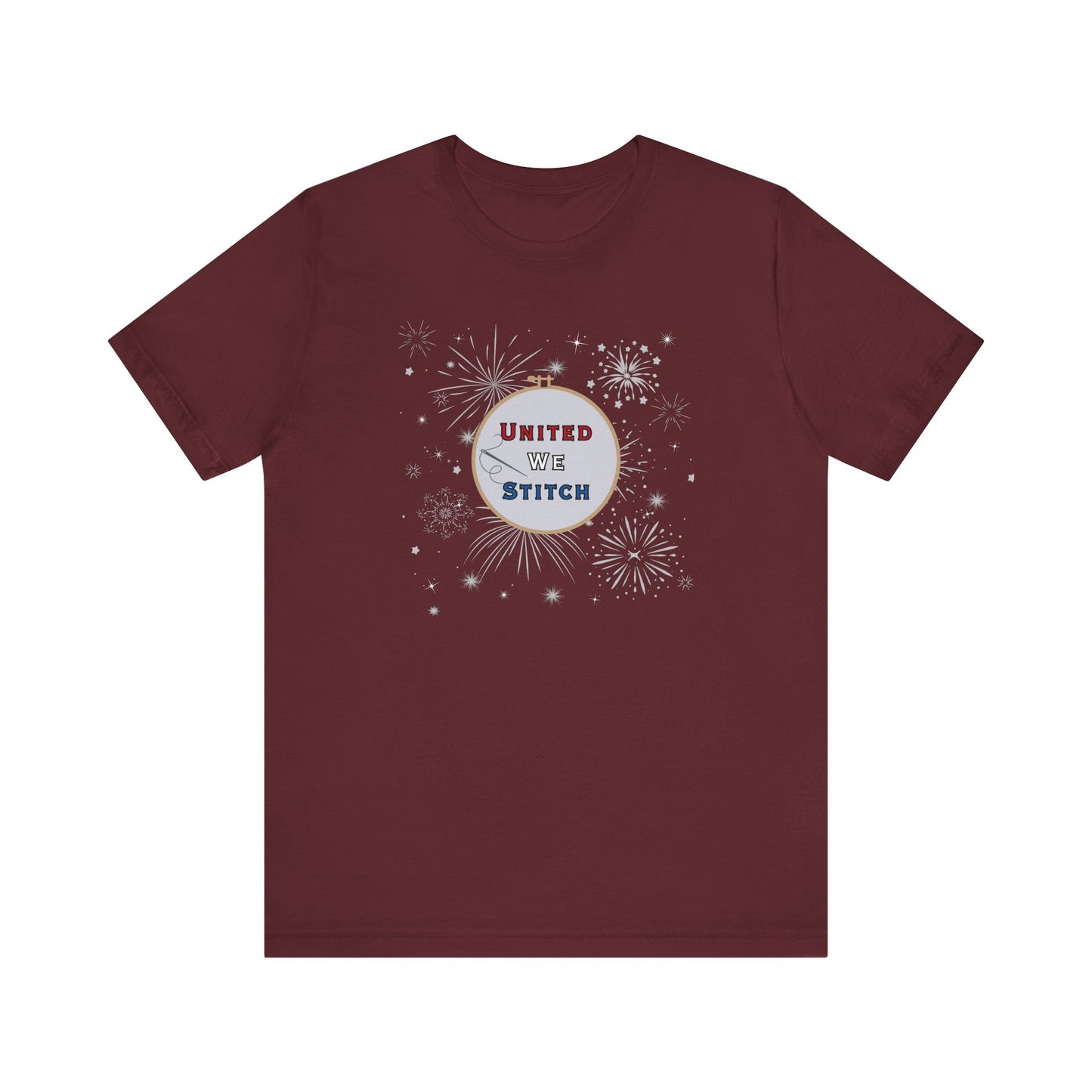 United We Stitch T-Shirt, Cross Stitch T-Shirt, Stitch Shirt, 4th of July, Stitchy Shirt