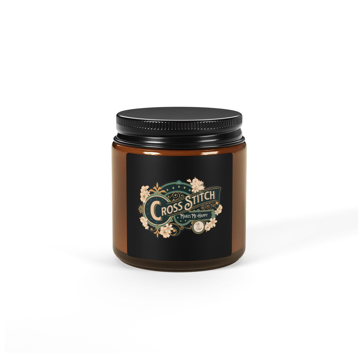 Cross Stitch Makes Me Happy, Scented Soy Candle, Relaxing Fragrance for Home Decor, Eco-Friendly Gift for Crafters