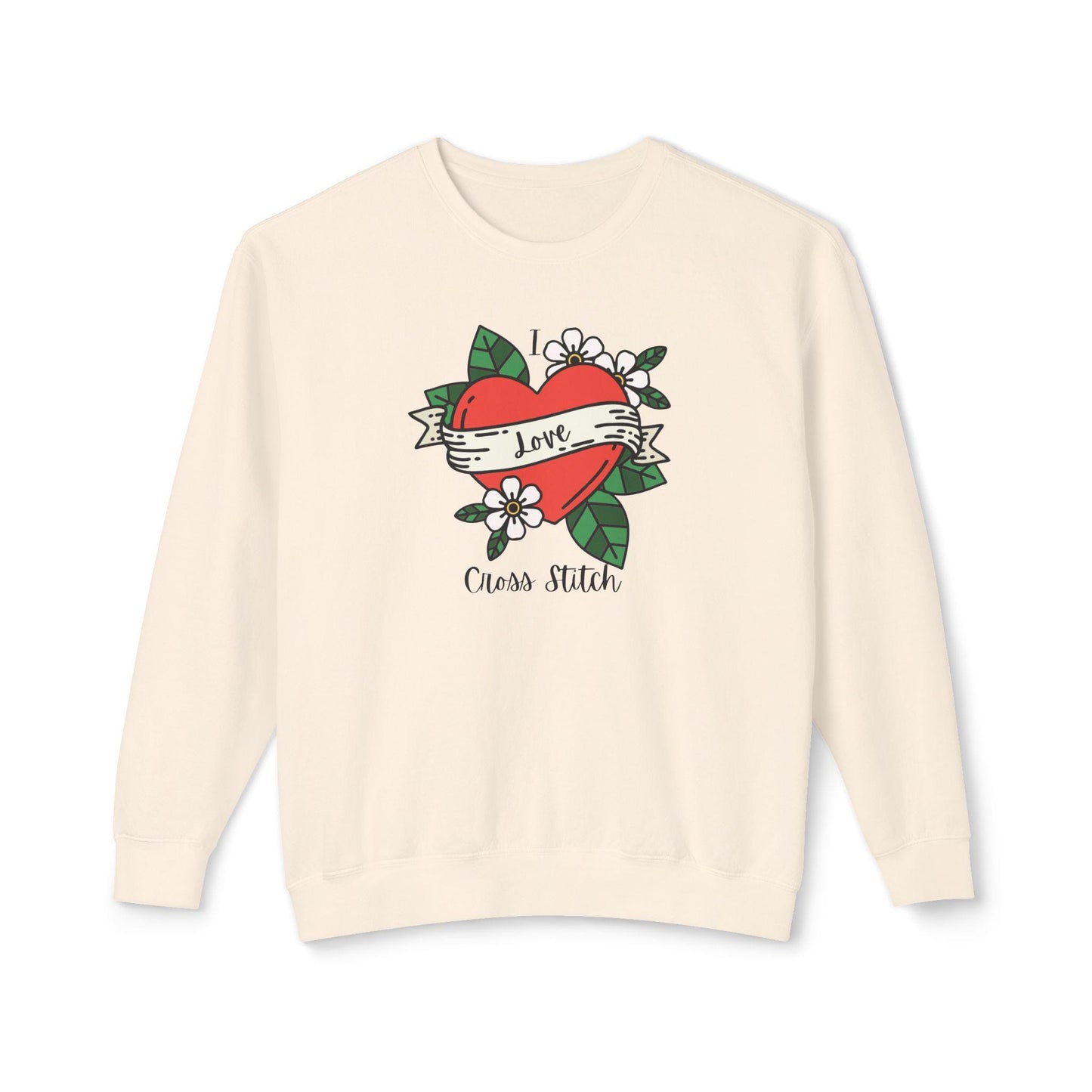 I Love Cross Stitch, Cross Stitch Apparel, Cross Stitch Sweatshirt, Crewneck Sweatshirt