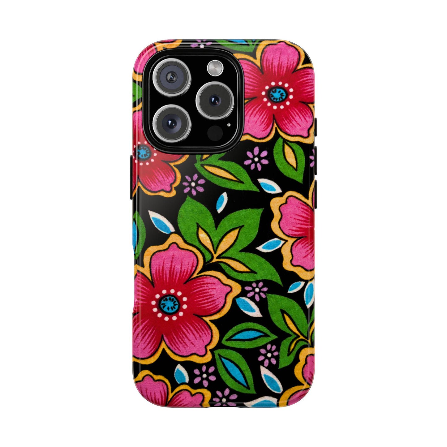 Floral Phone Case, Tough Cases with Vibrant Flower Design, Boho Style Gift, iPhone, iPhone 16 15 14 13 12 11 pro max, iPhone Accessory