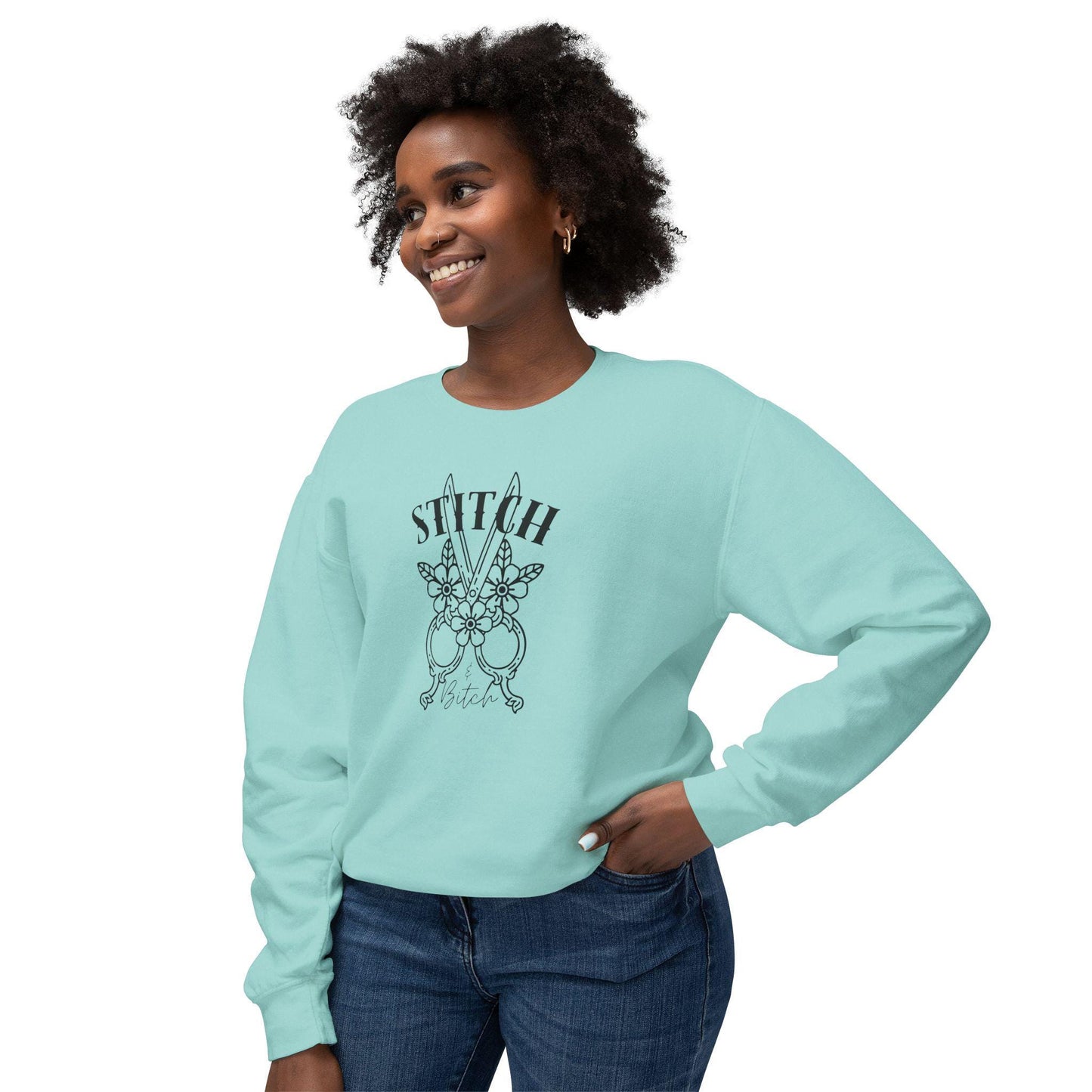 Stitch Sweatshirt, Sassy Graphic Sweatshirt for Crafters, Scissors, Shears, Comfort Colors Sweatshirt
