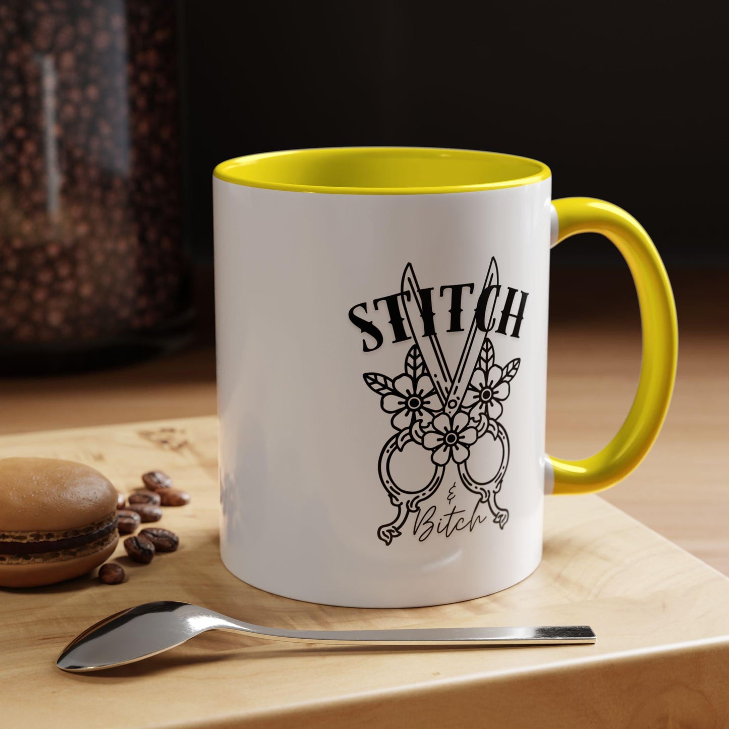 Stitch Mug, Sassy Graphic Mug for Crafters, Scissors, Shears