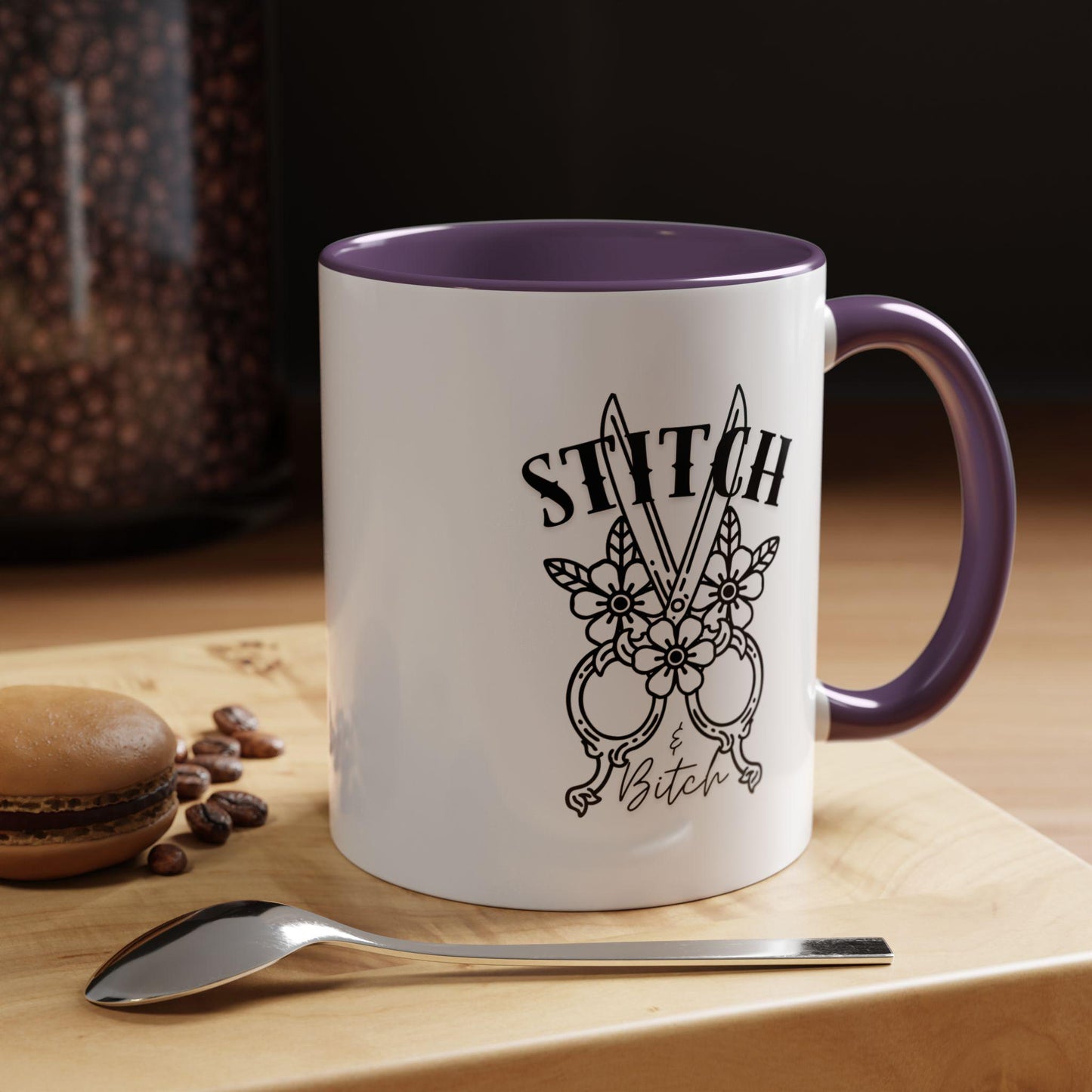 Stitch Mug, Sassy Graphic Mug for Crafters, Scissors, Shears