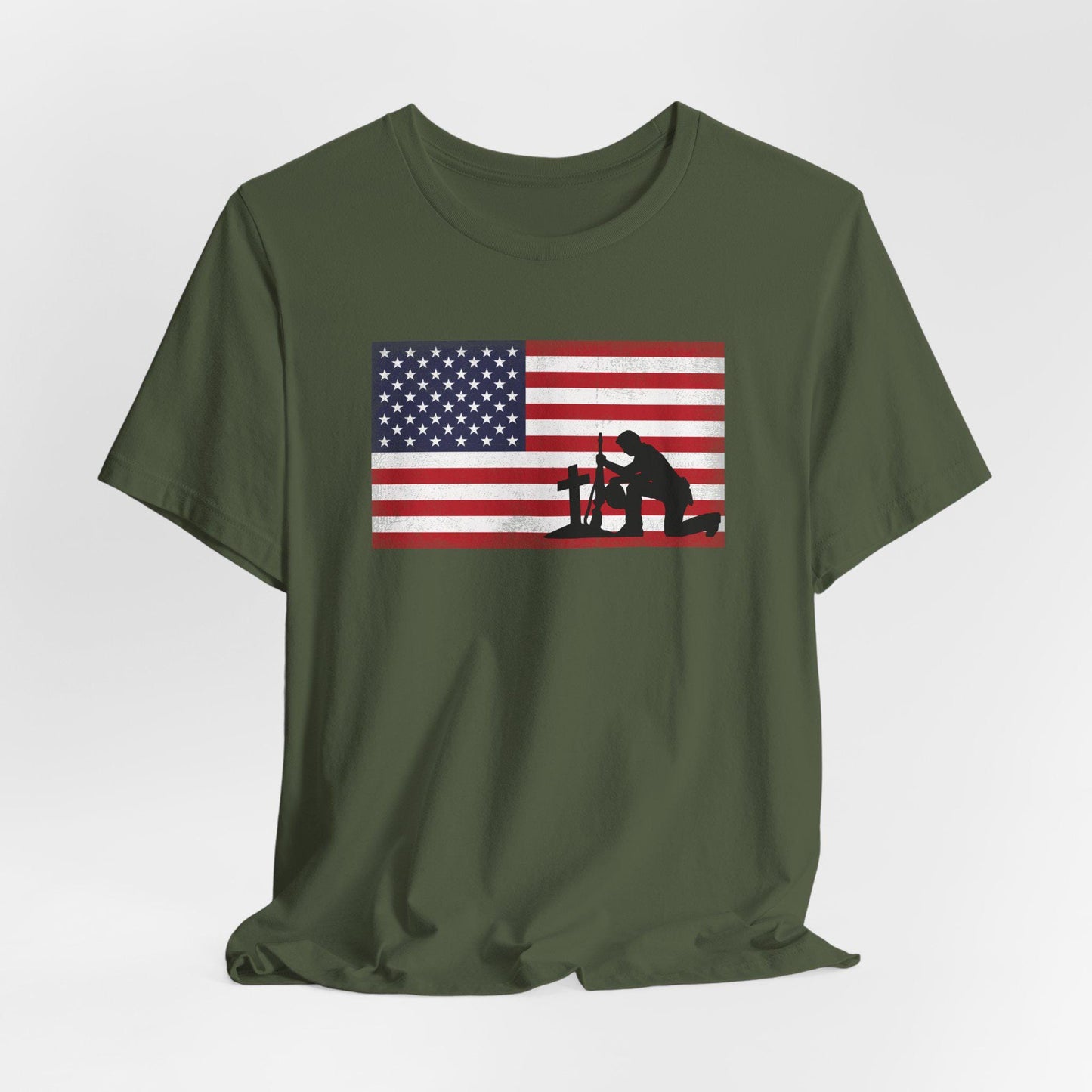 Memorial Day, Patriotic Short Sleeve Tee, Red White Blue Graphic T-Shirt, Independence Day, Veteran's Day