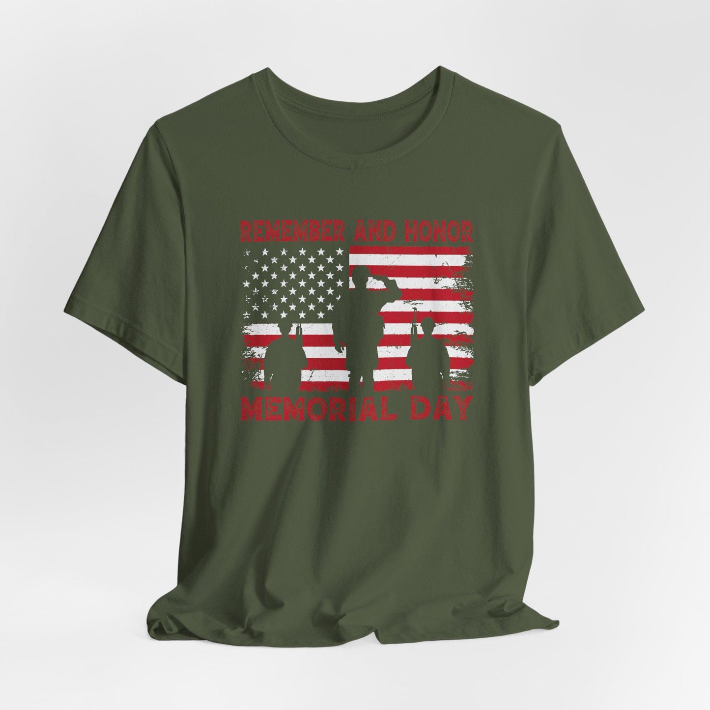 Memorial Day T-Shirt, Patriotic Short Sleeve Tee, Red White Blue Graphic T-Shirt, Independence Day, Veteran's Day
