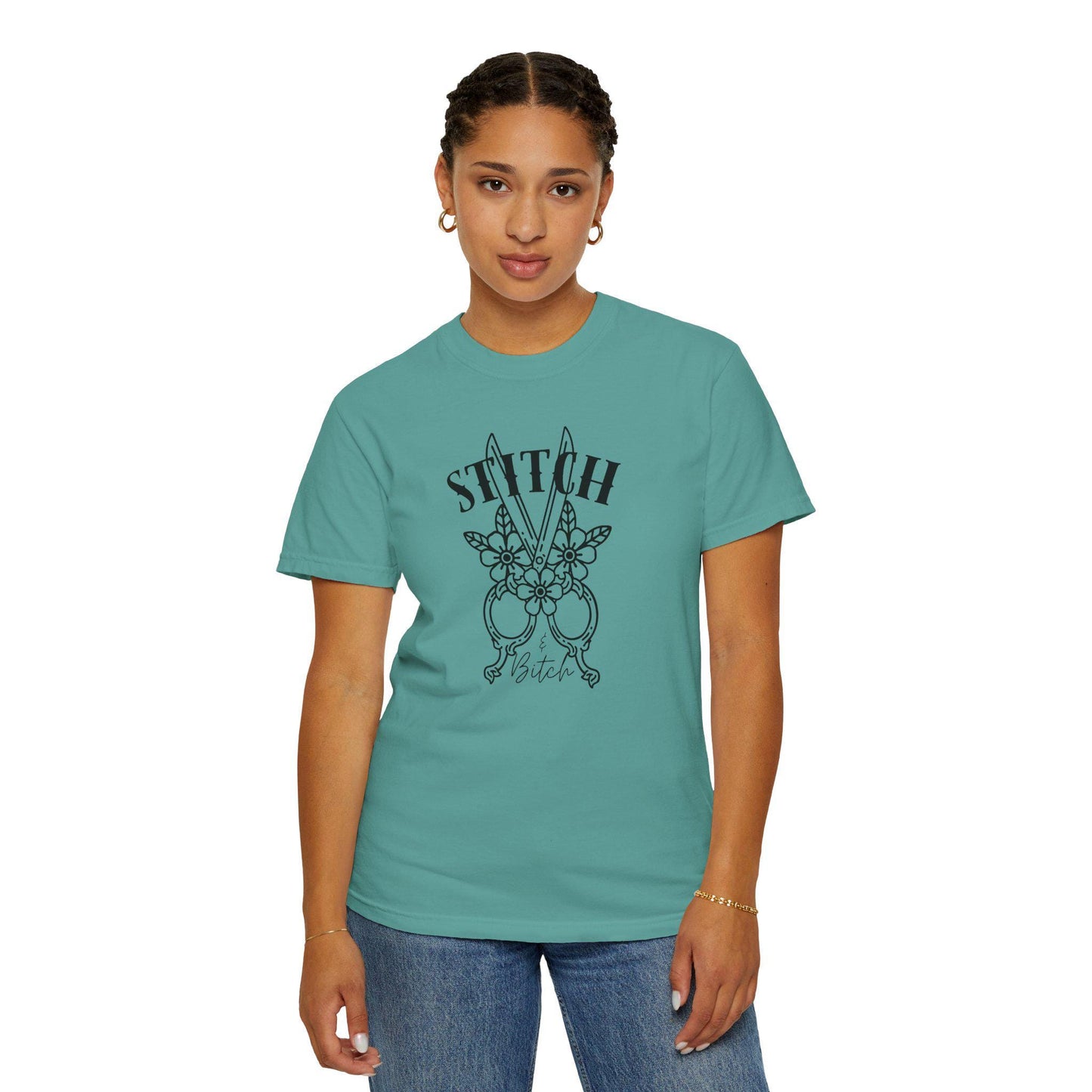 Stitch T-Shirt, Sassy Graphic Tee for Crafters, Scissors, Shears, Comfort Colors T-Shirt