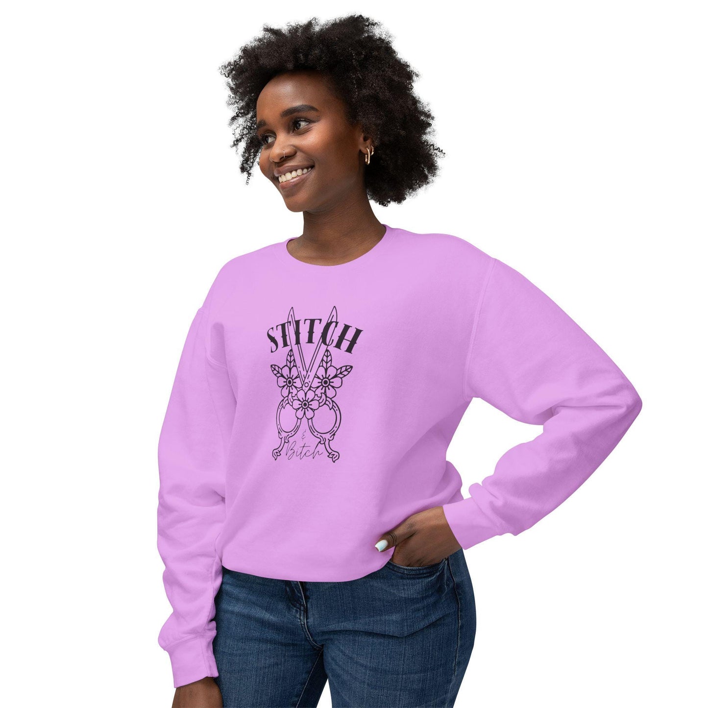 Stitch Sweatshirt, Sassy Graphic Sweatshirt for Crafters, Scissors, Shears, Comfort Colors Sweatshirt