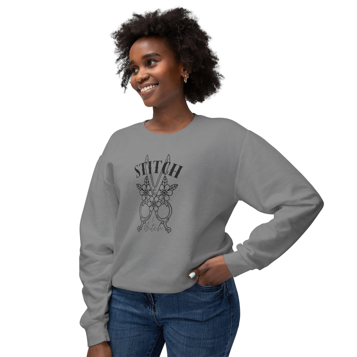 Stitch Sweatshirt, Sassy Graphic Sweatshirt for Crafters, Scissors, Shears, Comfort Colors Sweatshirt