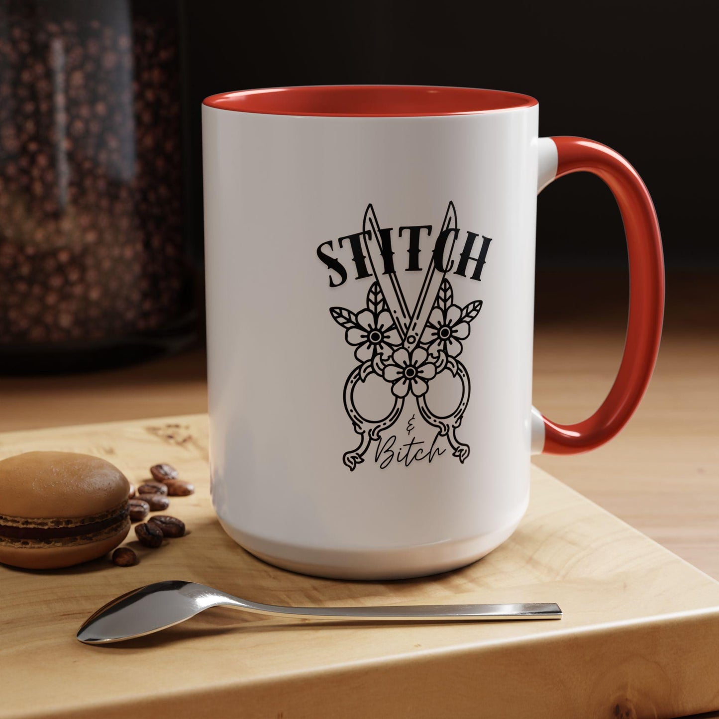 Stitch Mug, Sassy Graphic Mug for Crafters, Scissors, Shears