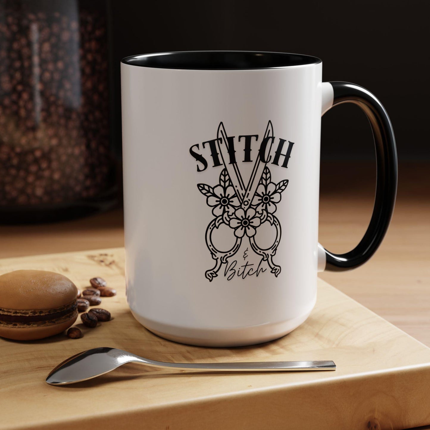 Stitch Mug, Sassy Graphic Mug for Crafters, Scissors, Shears