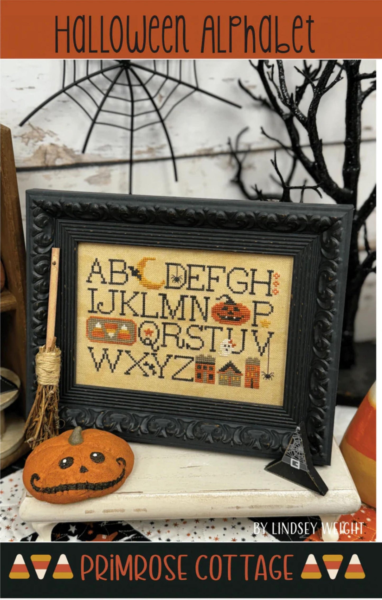 Primrose Cottage Halloween Alphabet, Cross Stitch Chart, Cross Stitch Pattern, Pattern Only