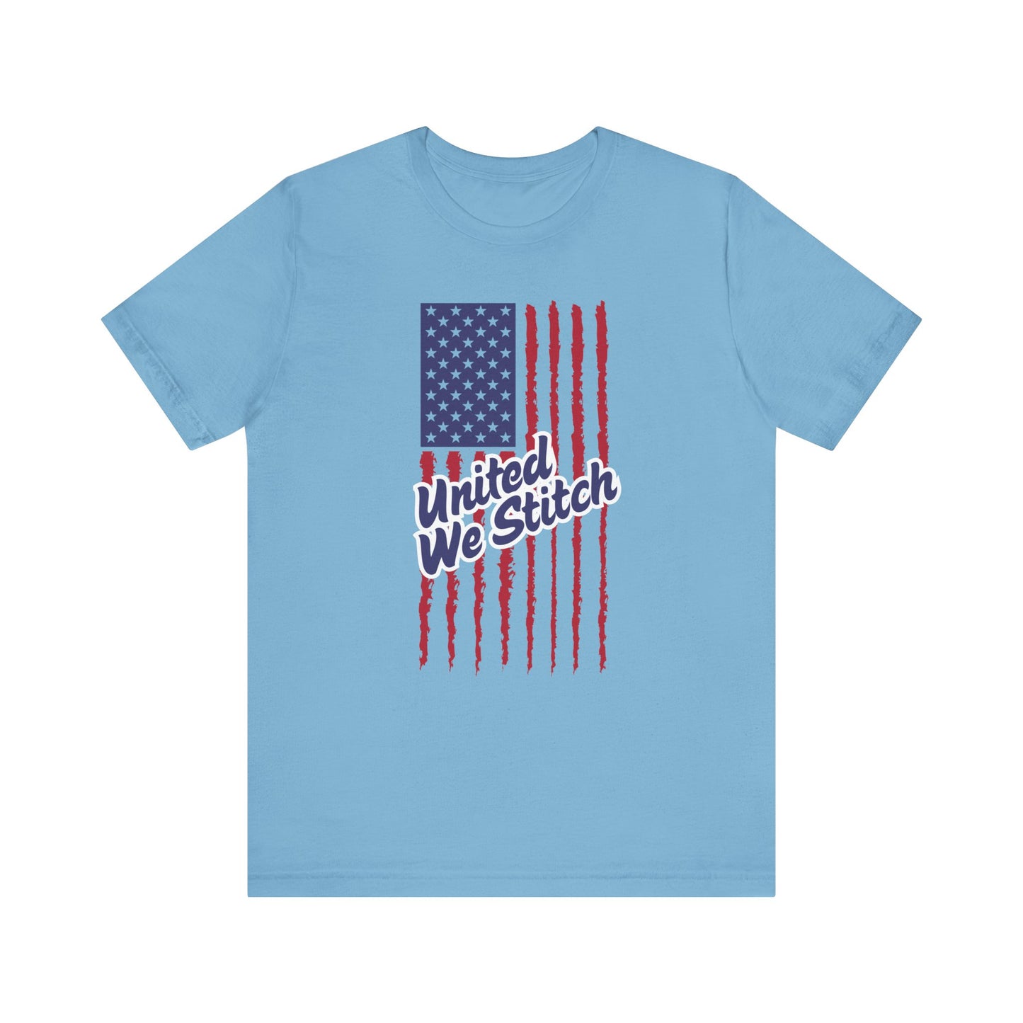 United We Stitch T-Shirt, 4th of July Tee, Independence Day, American Flag T-Shirt