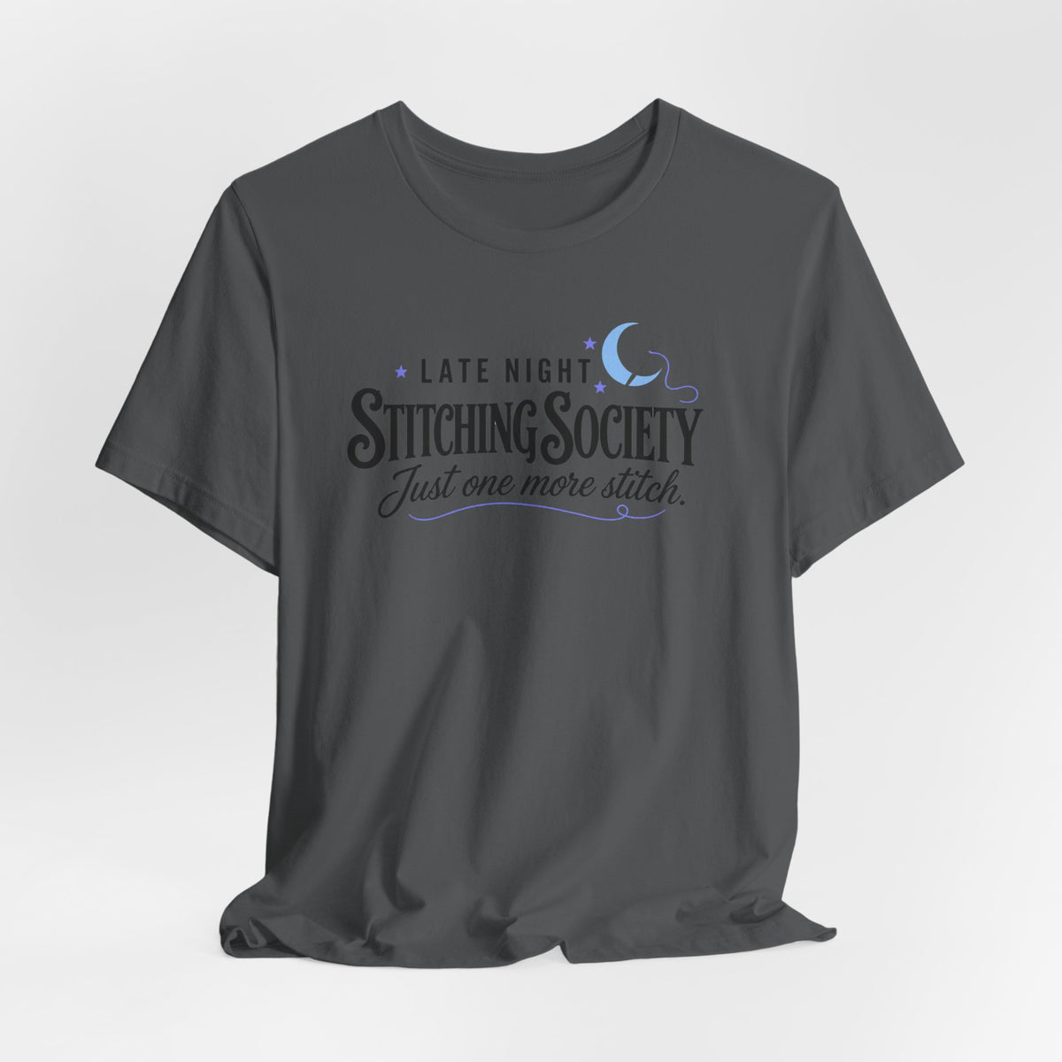 Stitching Society Moon and Stars Crewneck T-Shirt - Black Font