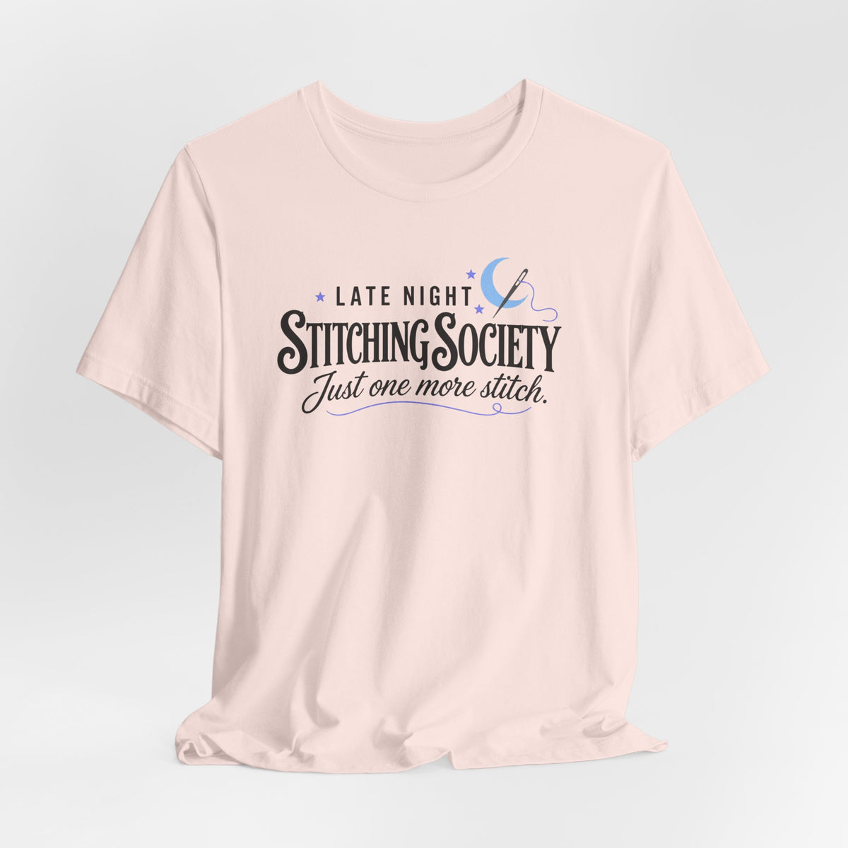 Stitching Society Moon and Stars Crewneck T-Shirt - Black Font