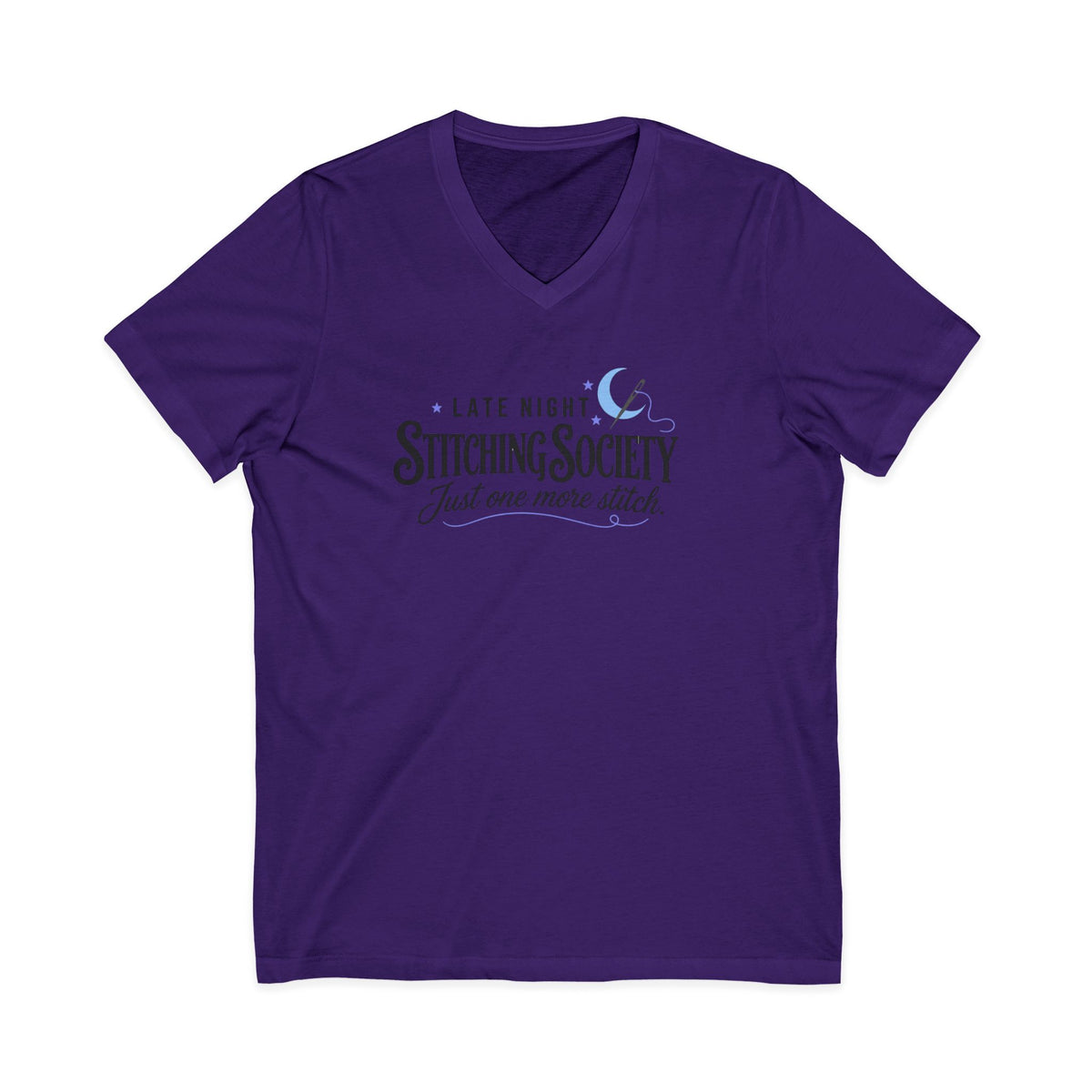 Stitching Society, Moon and Stars T-Shirt, V-Neck, Black Font